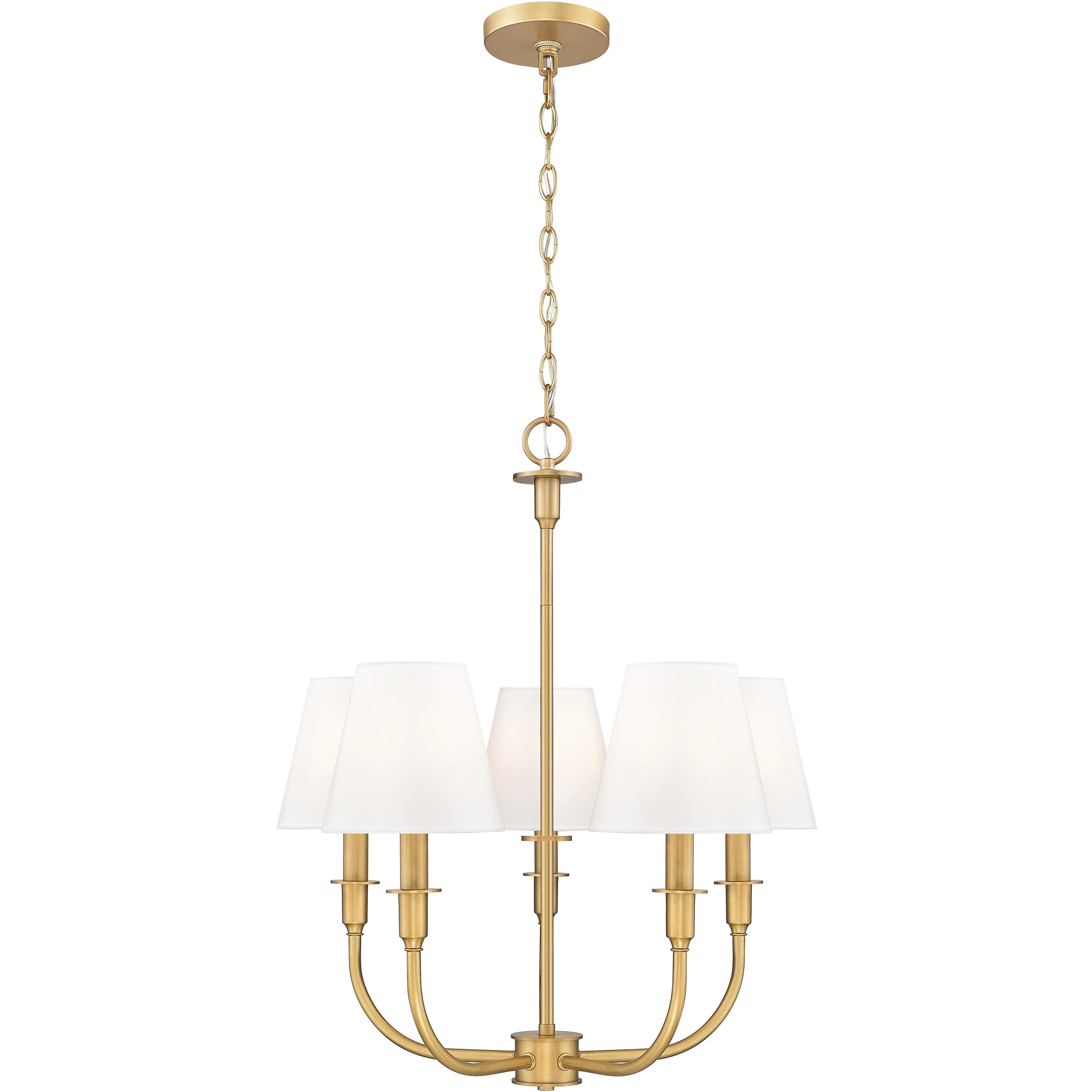Tova 5 Light 22.5 inch Rubbed Brass Chandelier Ceiling Light