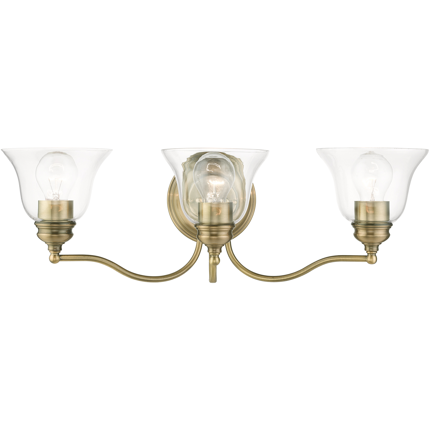 Moreland 3 Light 24 inch Antique Brass Vanity Sconce Wall Light