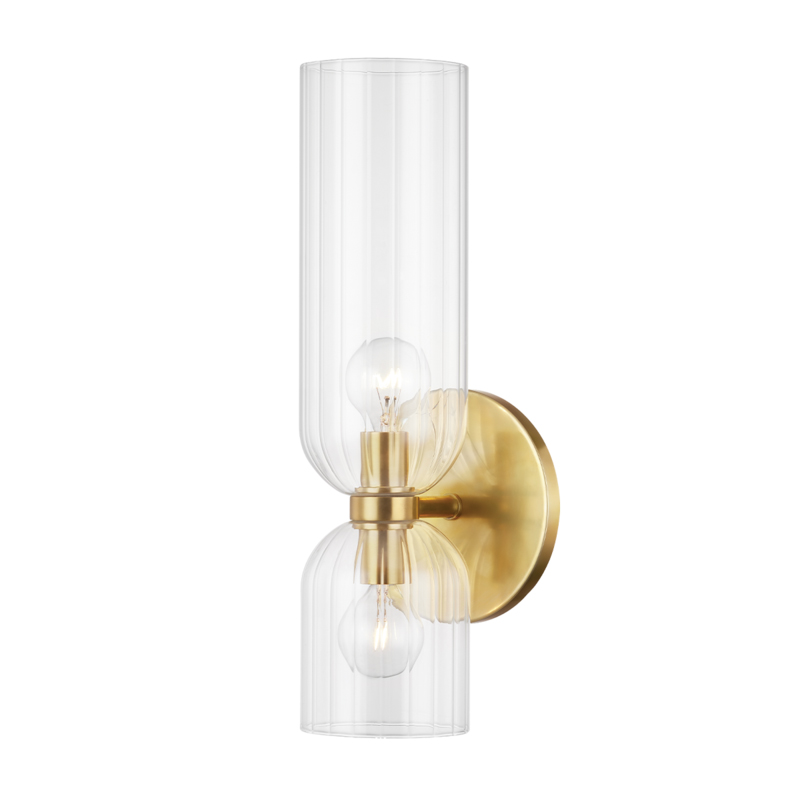 Sayville 2 Light 5.5 inch Aged Brass Wall Sconce Wall Light
