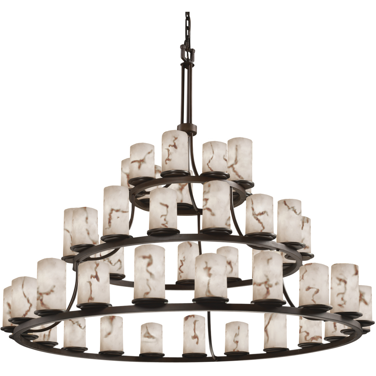 Led 60 Inches LumenAria LED 60 inch Matte Black and Faux Alabaster Chandelier Ceiling ...
