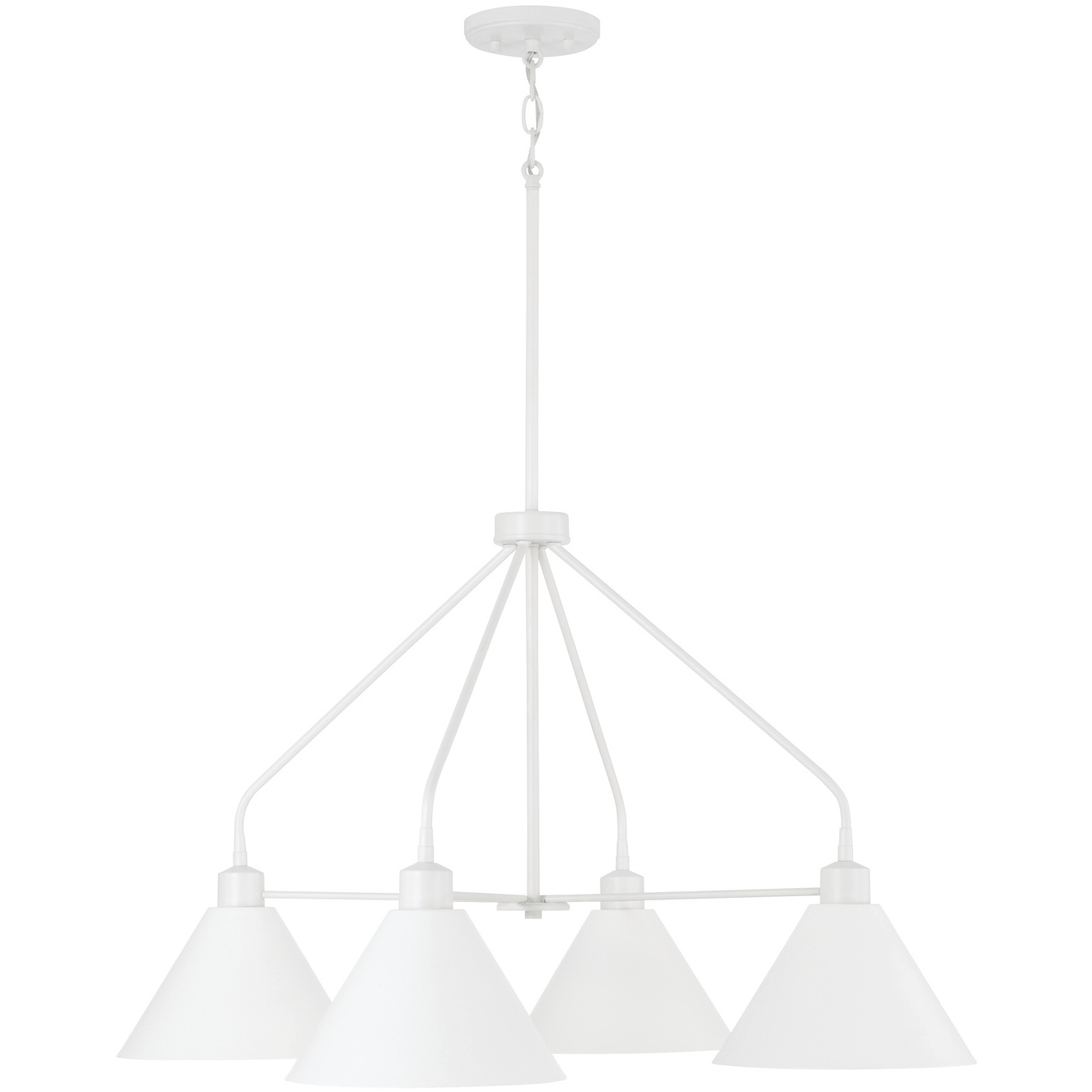 Alden 4 Light 32.5 inch Matte White Chandelier Ceiling Light