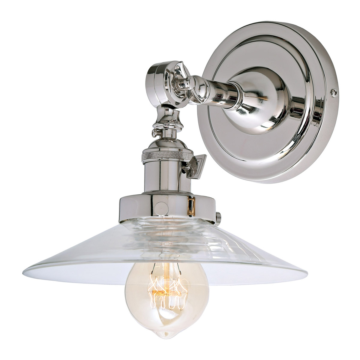 Soho Ashbury 1 Light 8 inch Polished Nickel Wall Sconce Wall Light, Swivel