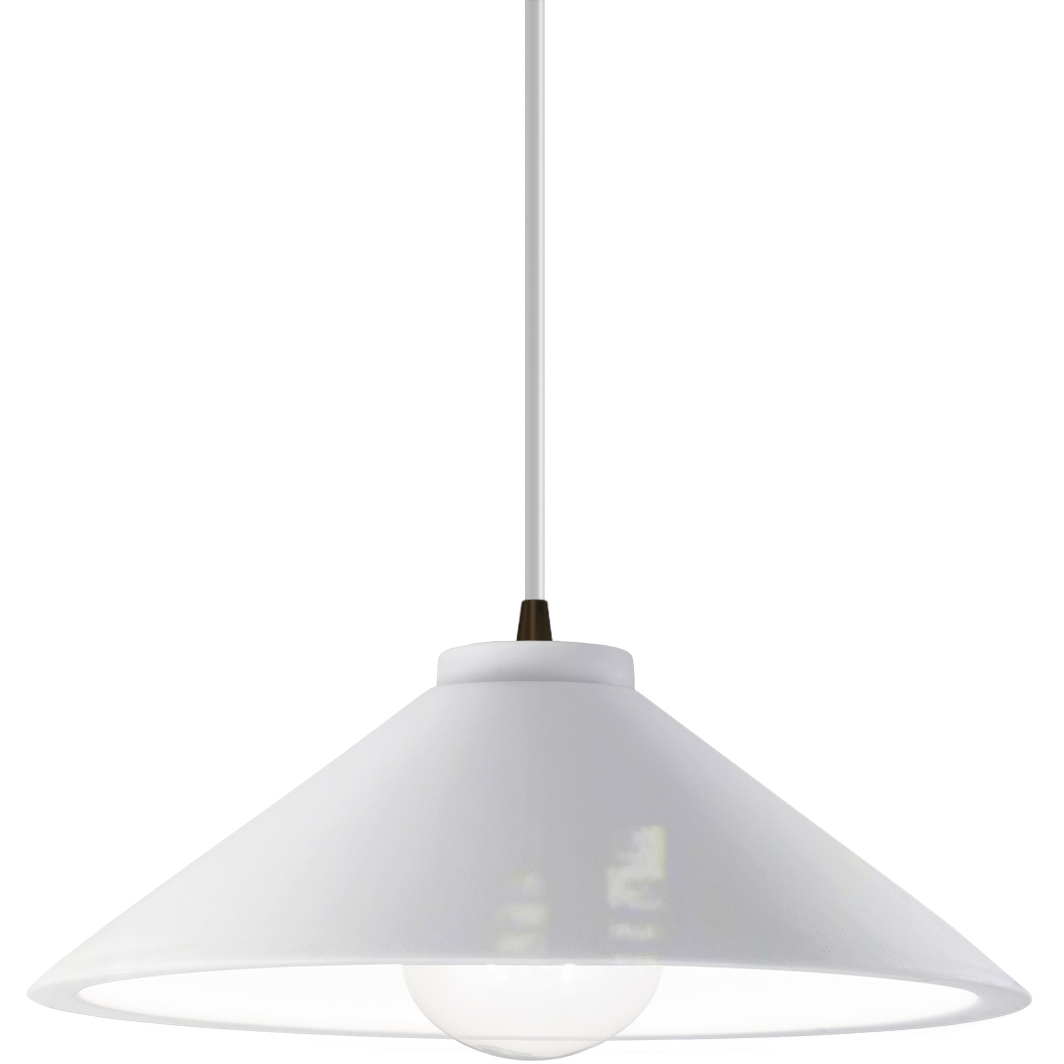 Radiance Collection - Flare 1 Light 11.75 inch Gloss White/Gloss White and Dark Bronze Pendant Ceiling Light in Replaceable Bulb, Form+Finish+Function