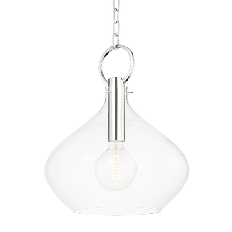 Lina 1 Light 16.75 inch Polished Nickel Pendant Ceiling Light, Bell/Urn