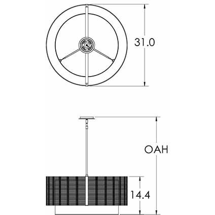 Downtown Mesh 1 Light Graphite Chandelier Ceiling Light, Drum