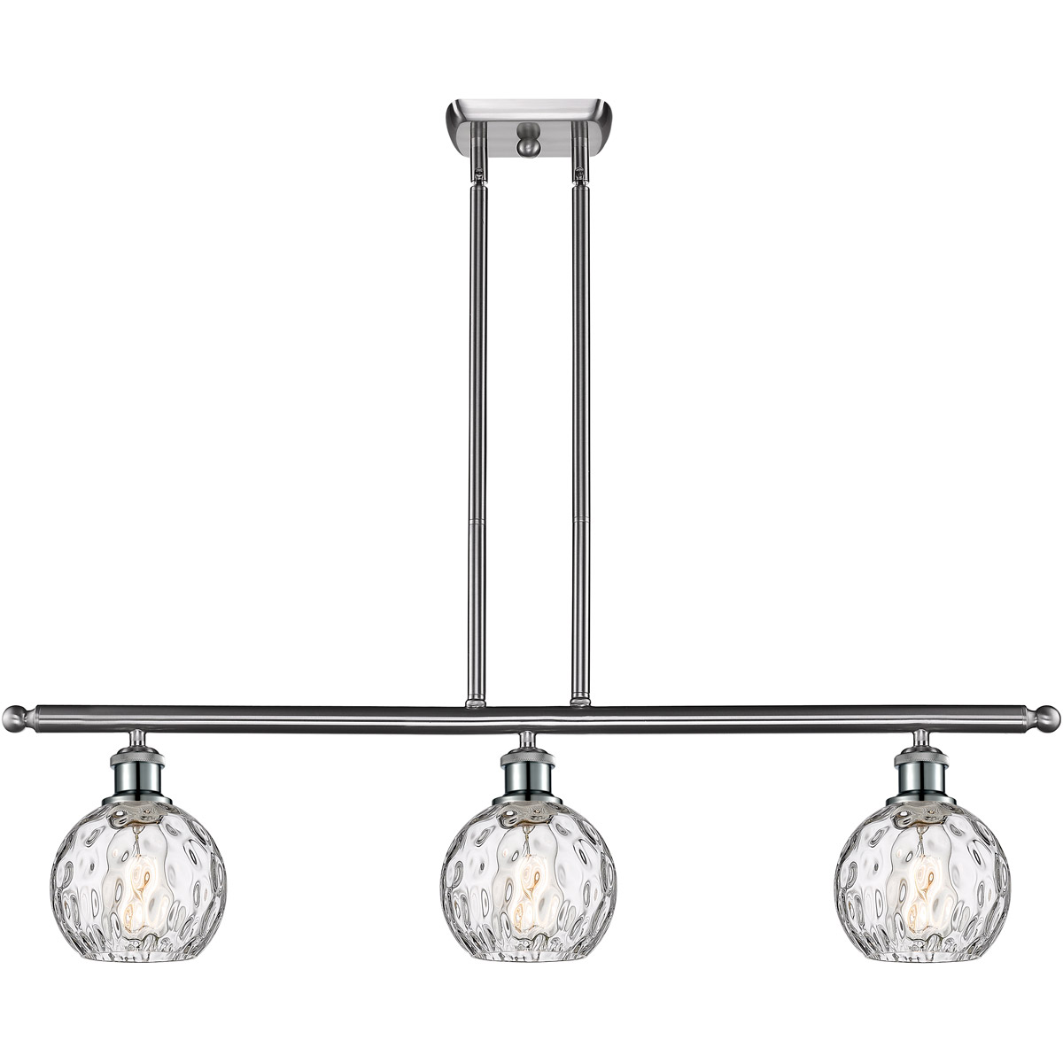 Ballston Athens Water Glass LED 36 inch Brushed Satin Nickel Island Light Ceiling Light