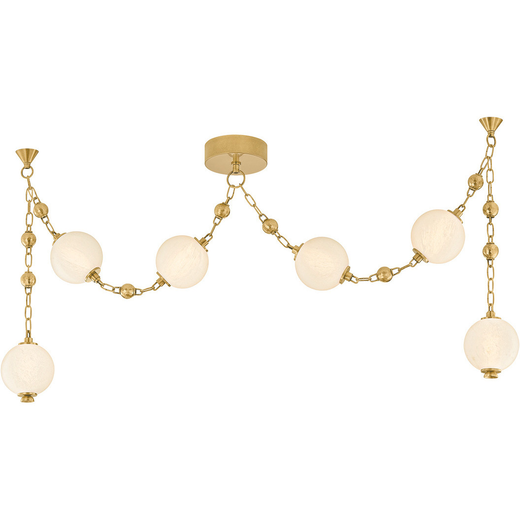 Corda LED 58 inch Vintage Brass Linear Ceiling Light
