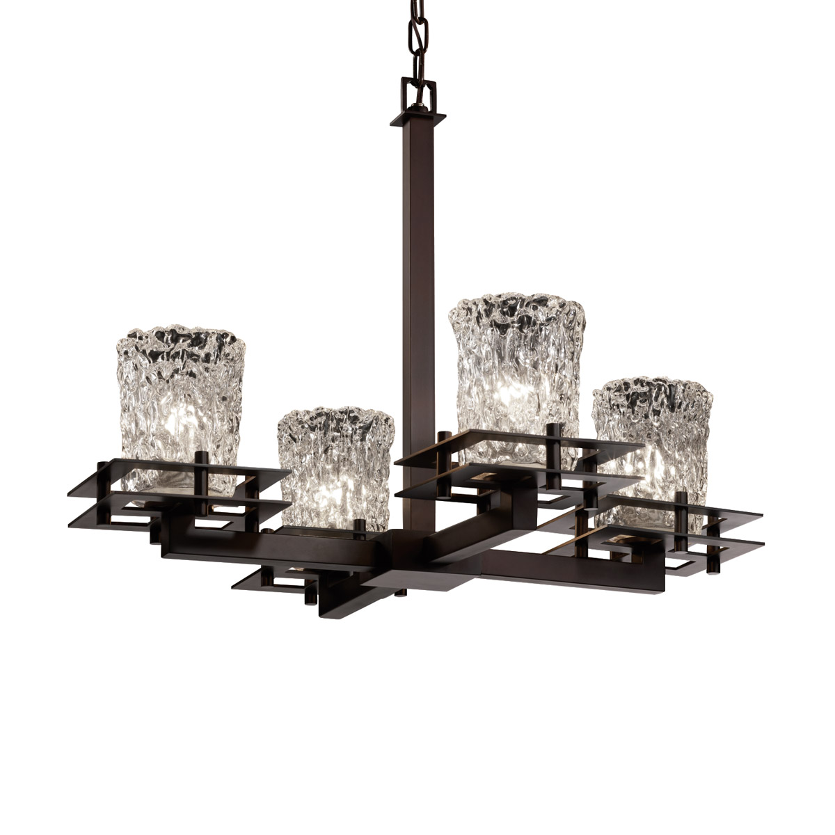 Veneto Luce LED 25 inch Brushed Nickel Chandelier Ceiling Light in 2800 Lm LED, White Frosted (Veneto Luce), Cylinder with Rippled Rim, Metropolis