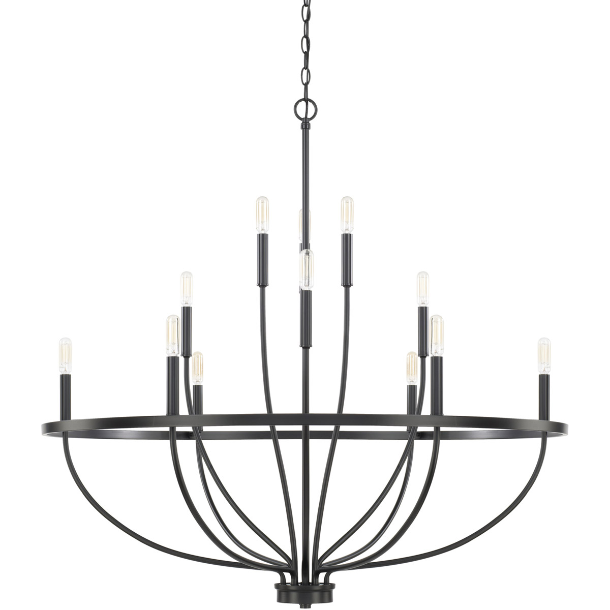 Greyson 12 Light 40 inch Matte Black Chandelier Ceiling Light