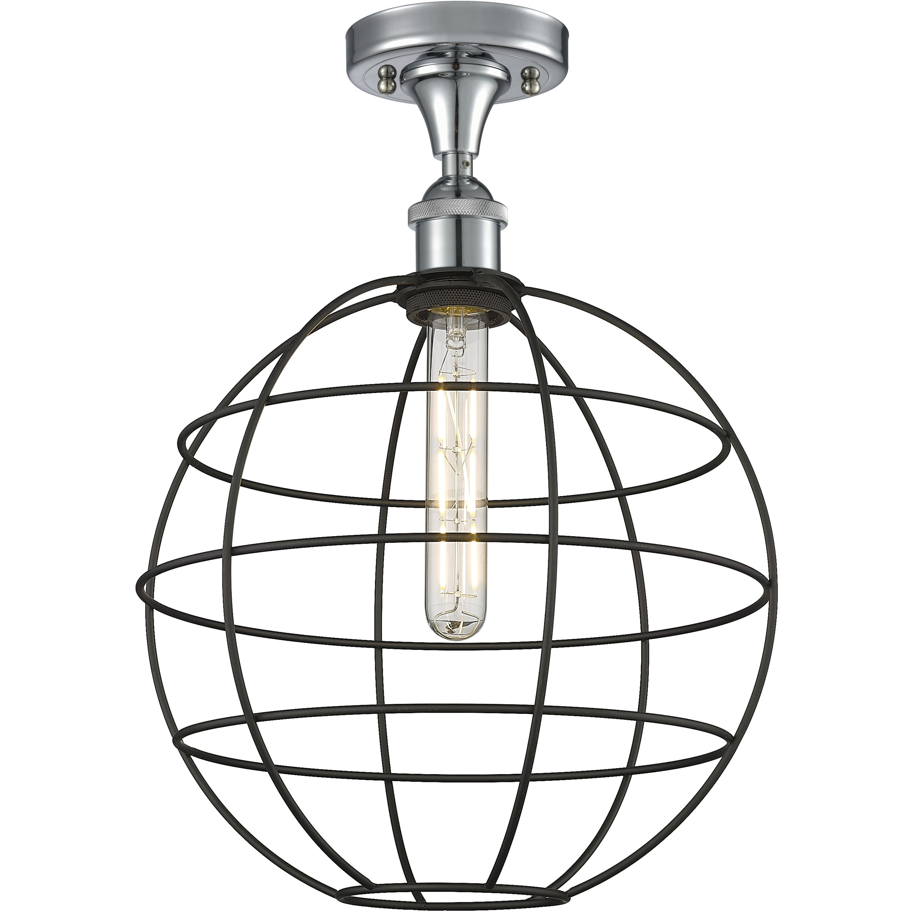 Lake Placid 1 Light 12 inch Polished Chrome Semi-Flush Mount Ceiling Light