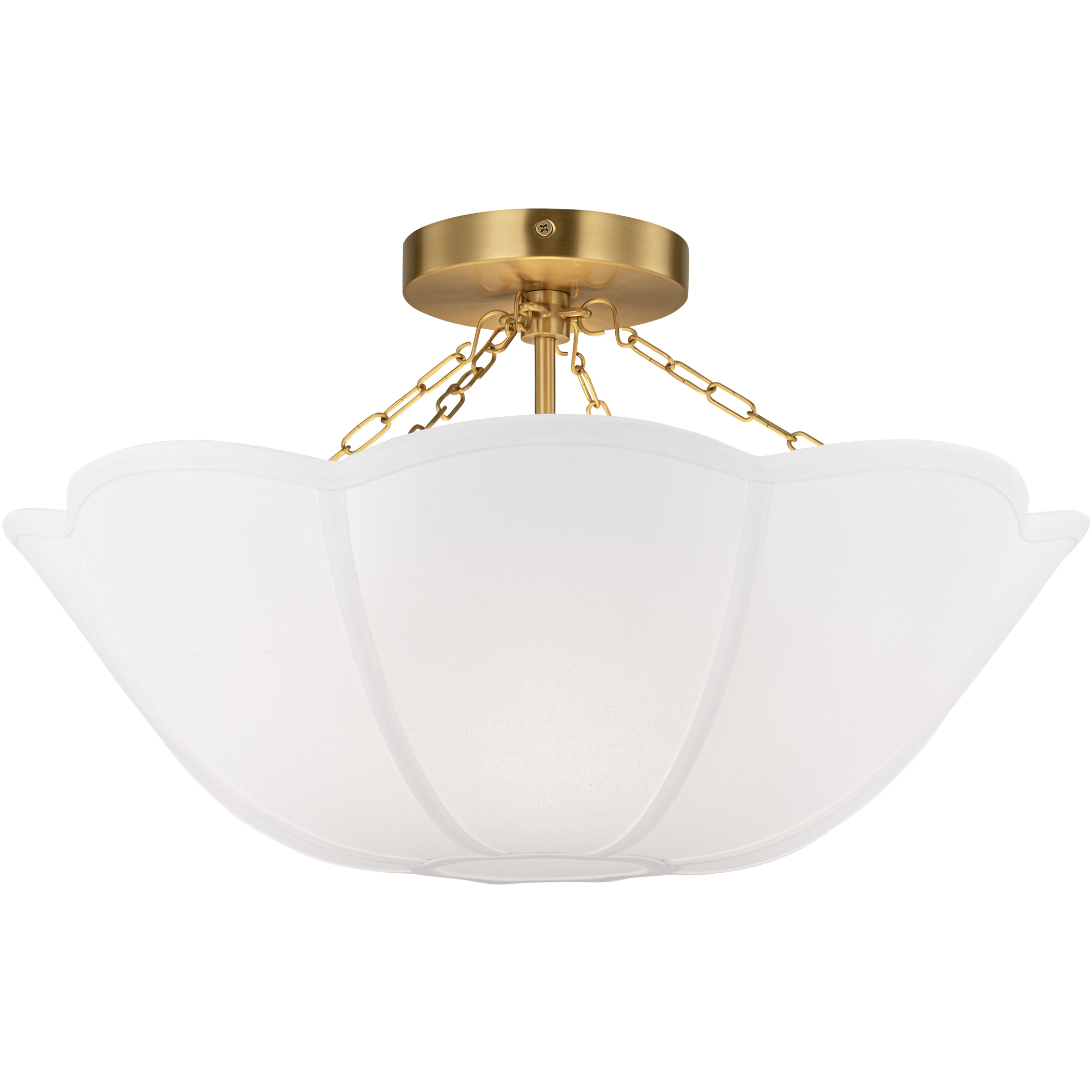 AH by Alexa Hampton Stassi 2 Light 18.5 inch Burnished Brass Semi-Flush Mount Ceiling Light