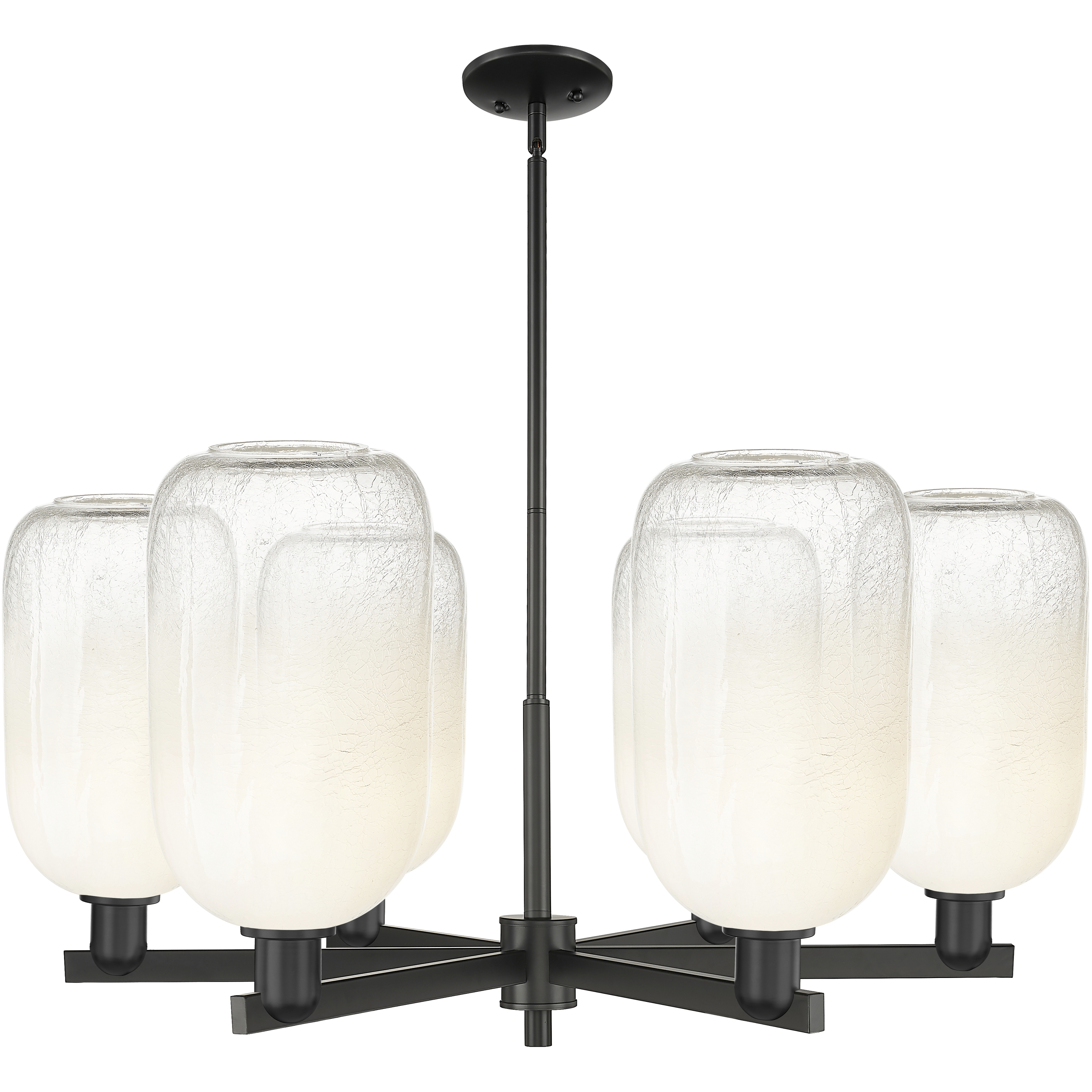 Brookhaven Cloche 6 Light 23.88 inch Matte Black Chandelier Ceiling Light in Opal Glass