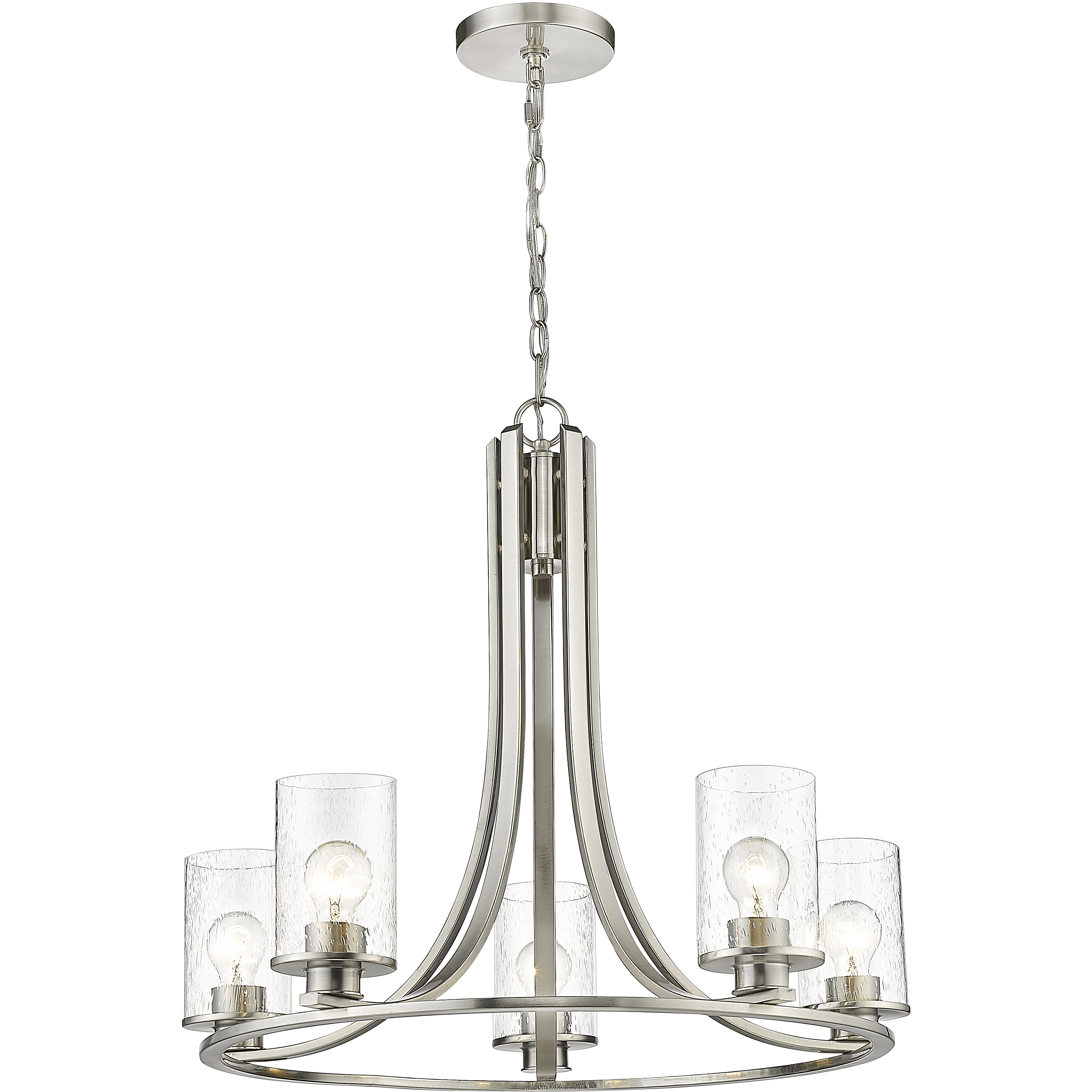 Beckett 5 Light 27 inch Brushed Nickel Chandelier Ceiling Light