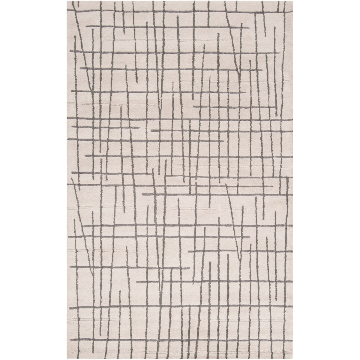 Naya 63 X 39 inch Neutral and Gray Area Rug, Wool