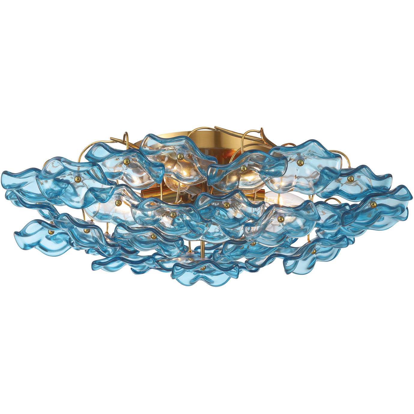 Esme 6 Light 22.5 inch Aged Brass Semi Flush Ceiling Light