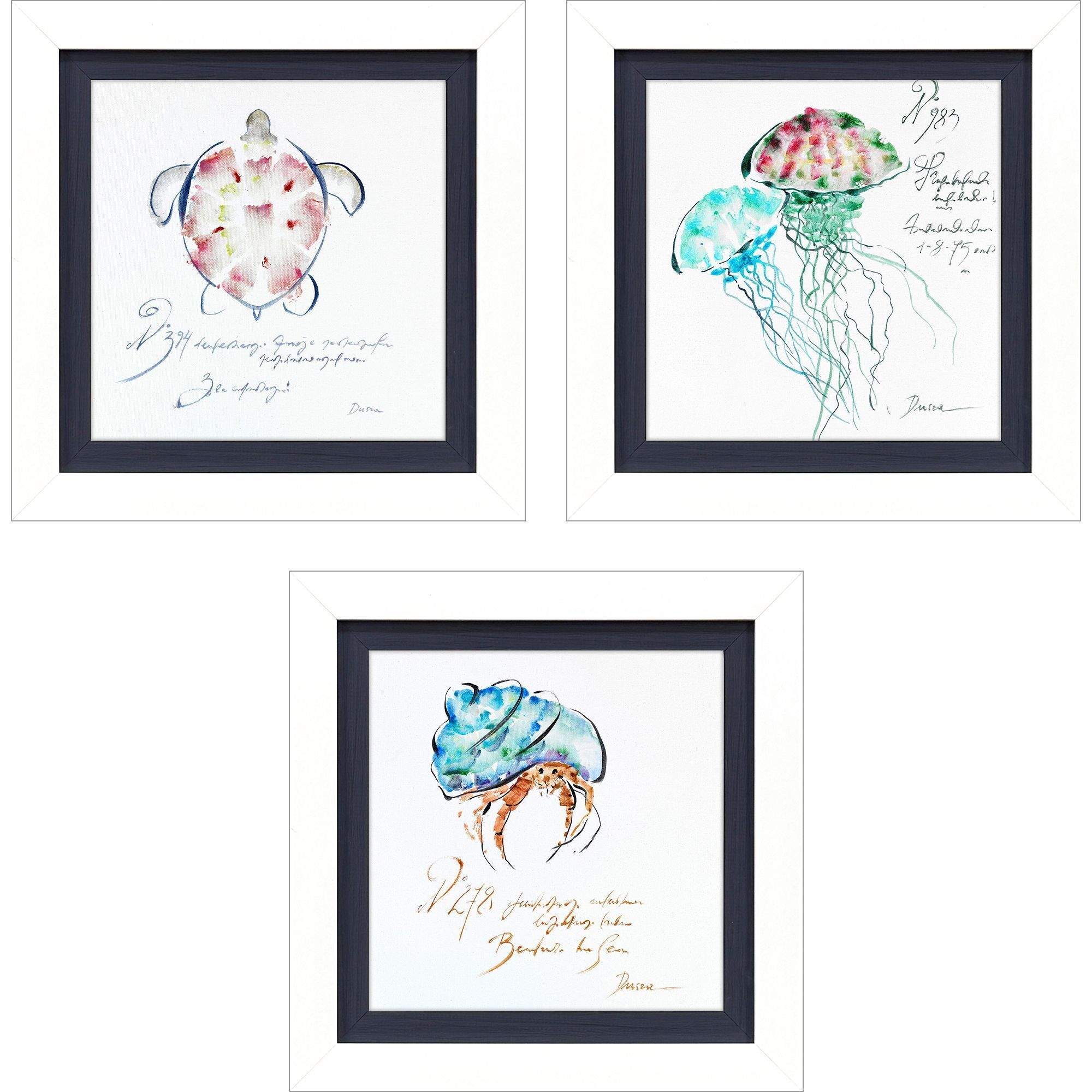 Propac Blue and Multi and Green and Pink Framed Art, Propac