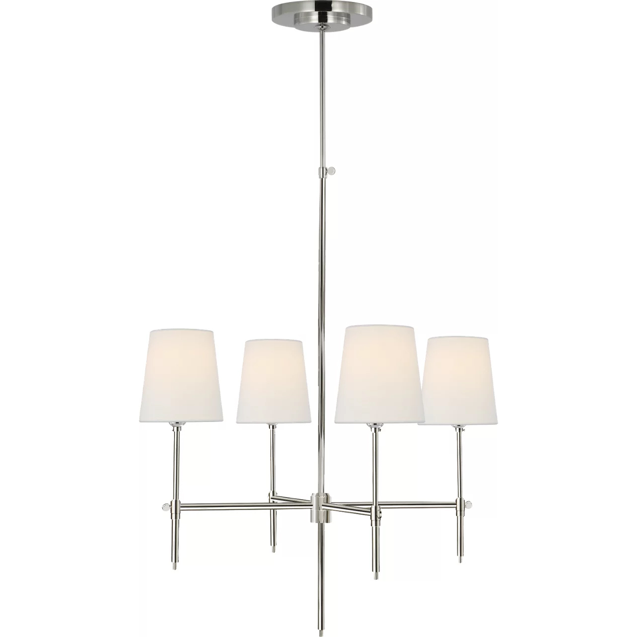 Thomas O'Brien Bryant 4 Light 26 inch Polished Nickel Chandelier Ceiling Light in Linen, Small