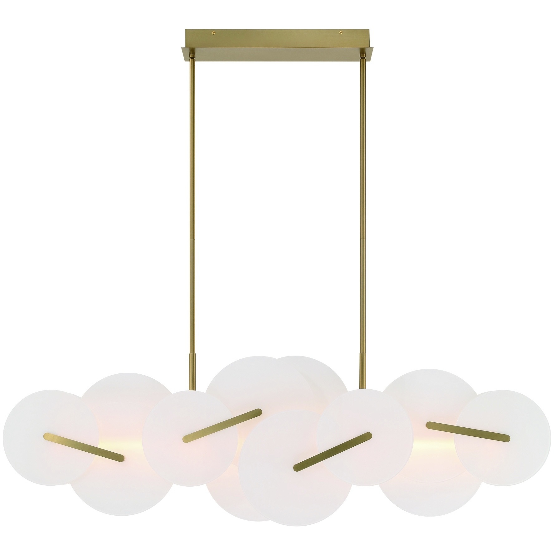 Nuvola Linear Chandelier Ceiling Light in Gold