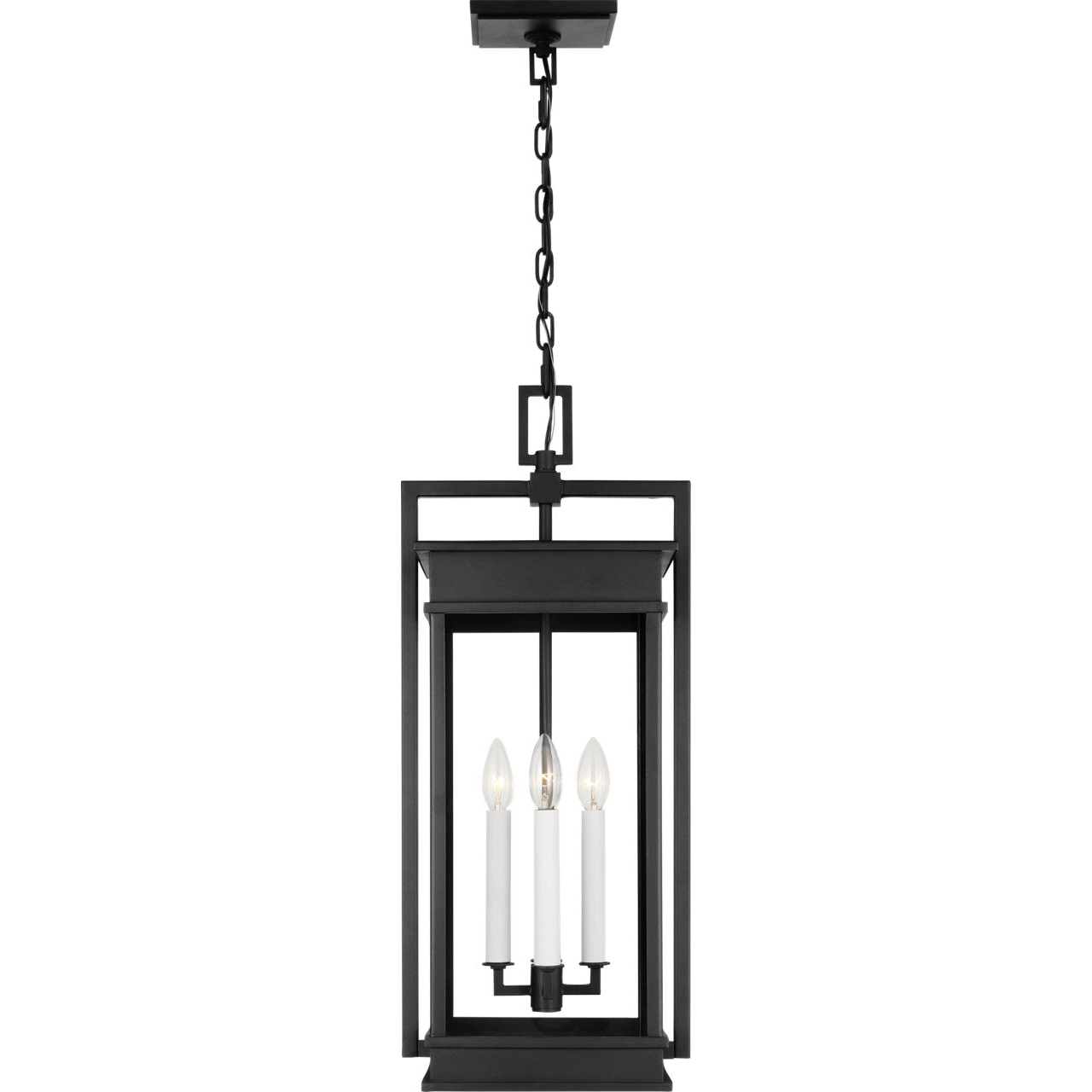 C&M by Chapman & Myers Cupertino 4 Light 11.13 inch Textured Black Outdoor Hanging Lantern