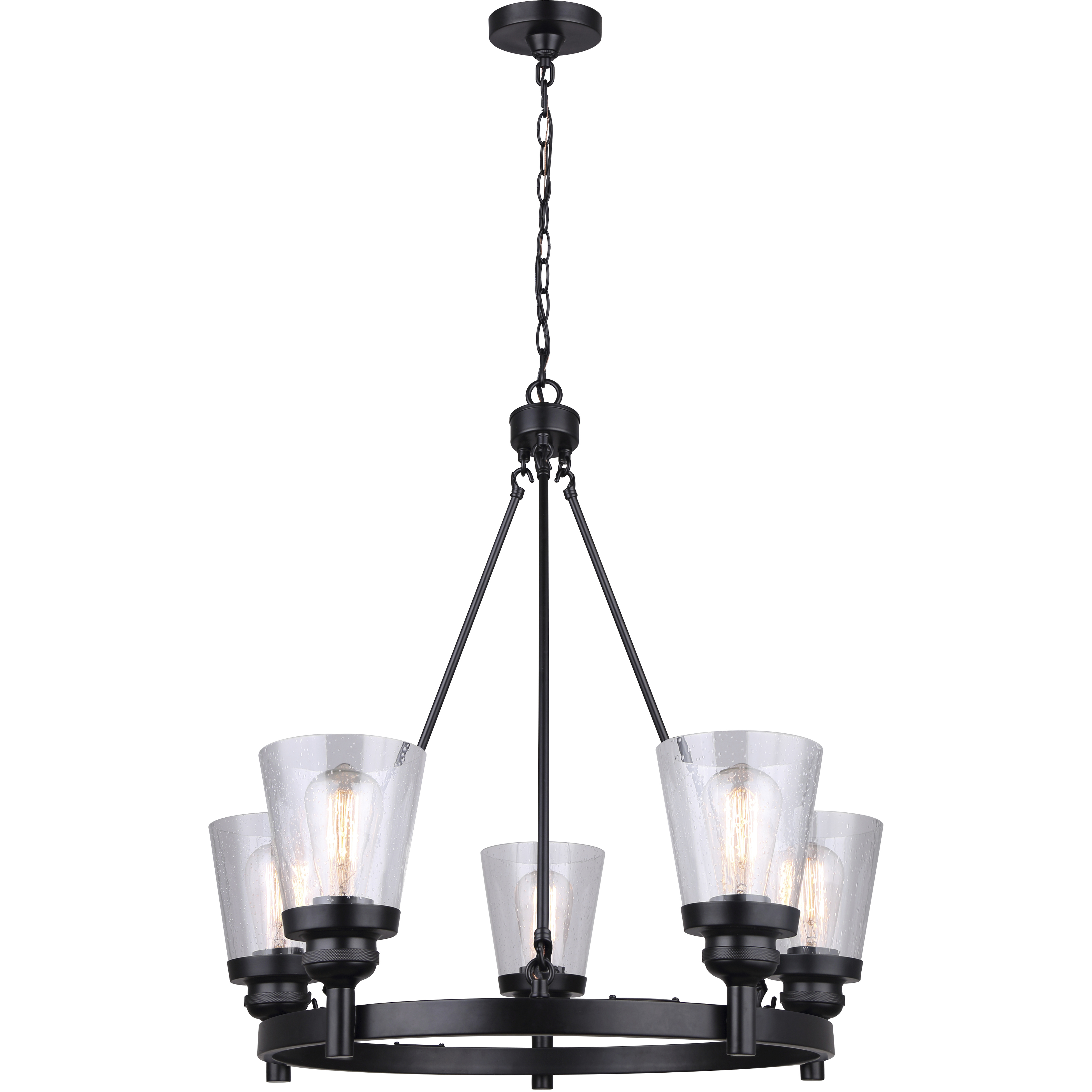 Declan 5 Light 26 inch Matte Black Chandelier Ceiling Light