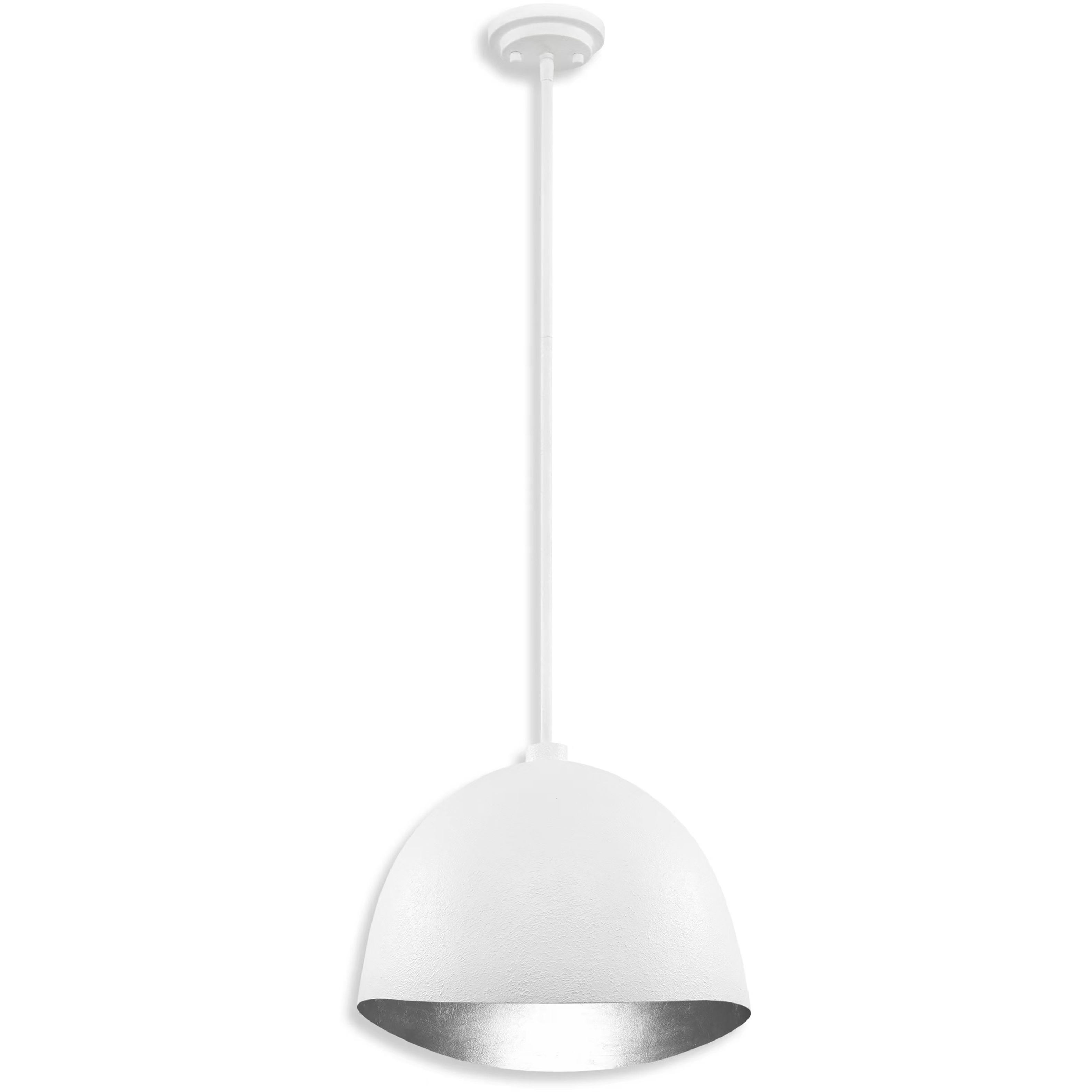 Eclos 1 Light 15.75 inch Textured White With Silver Leaf Inside Pendant Ceiling Light