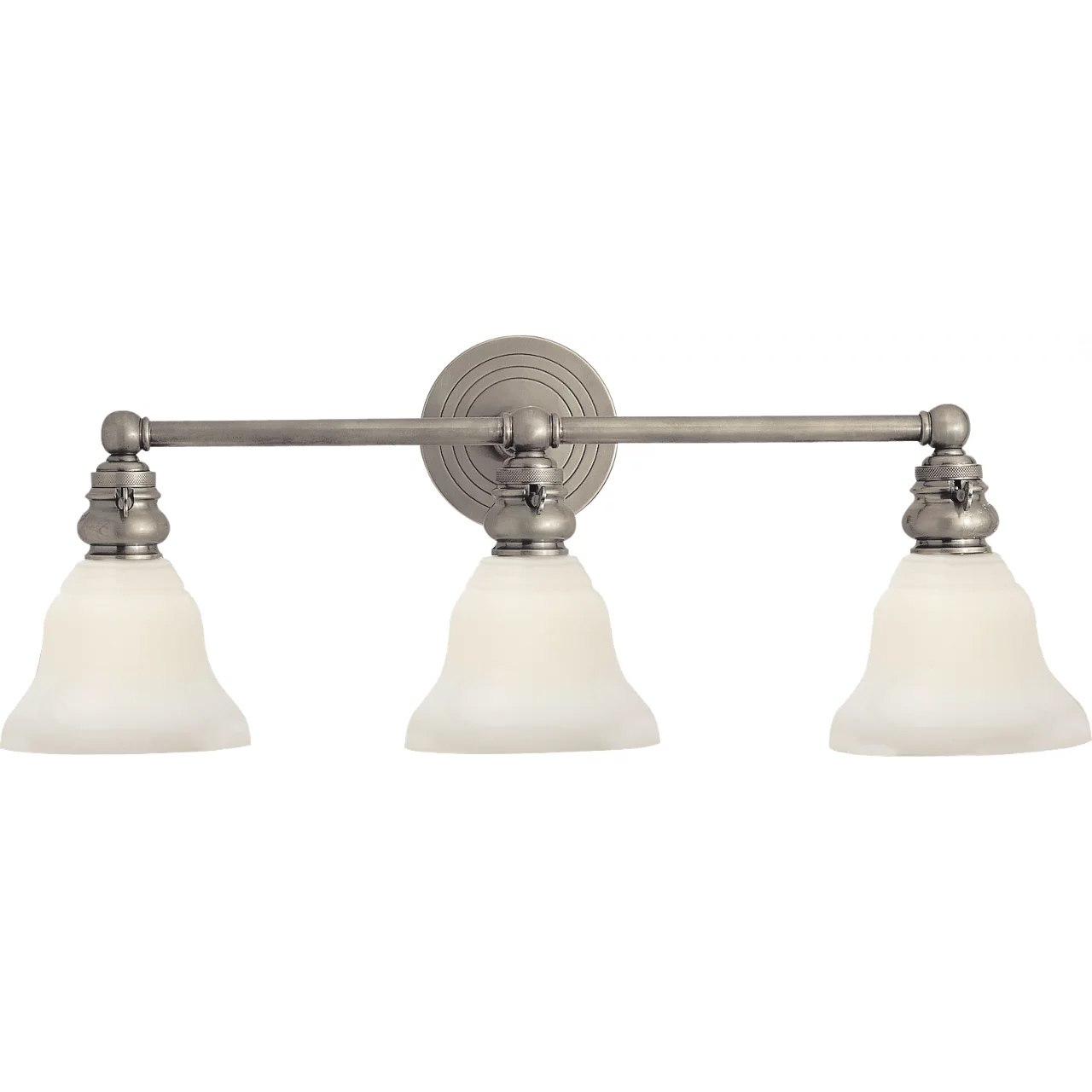 Chapman & Myers Boston 3 Light 23 inch Antique Nickel Triple Bath Light Wall Light in White