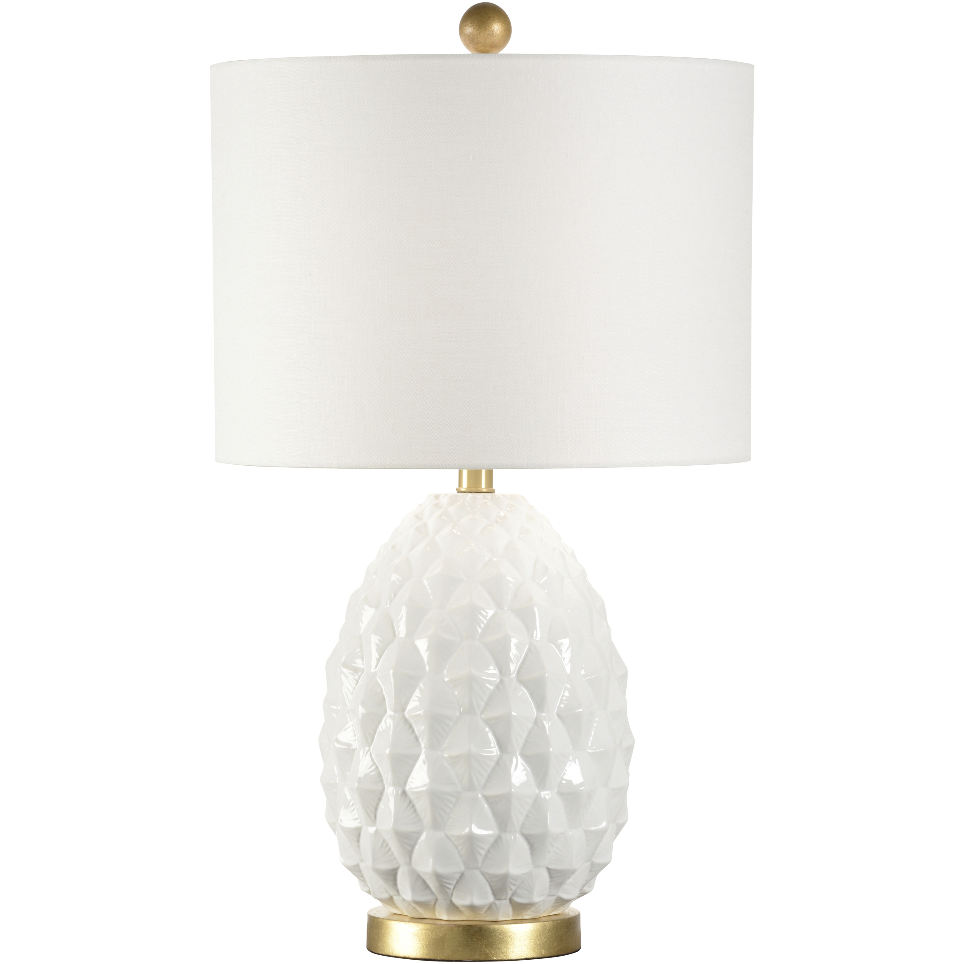 Olivia 18 inch 100.00 watt White/Cream and Gold Table Lamp Portable Light