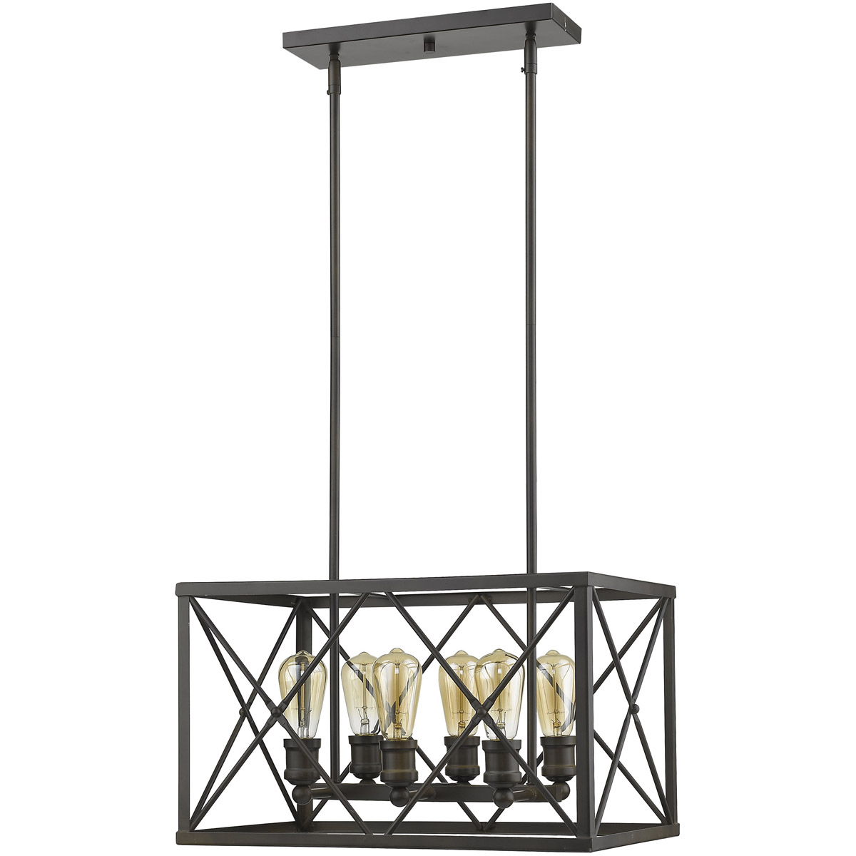 Brooklyn 6 Light 13.5 inch Oil-Rubbed Bronze Pendant Ceiling Light
