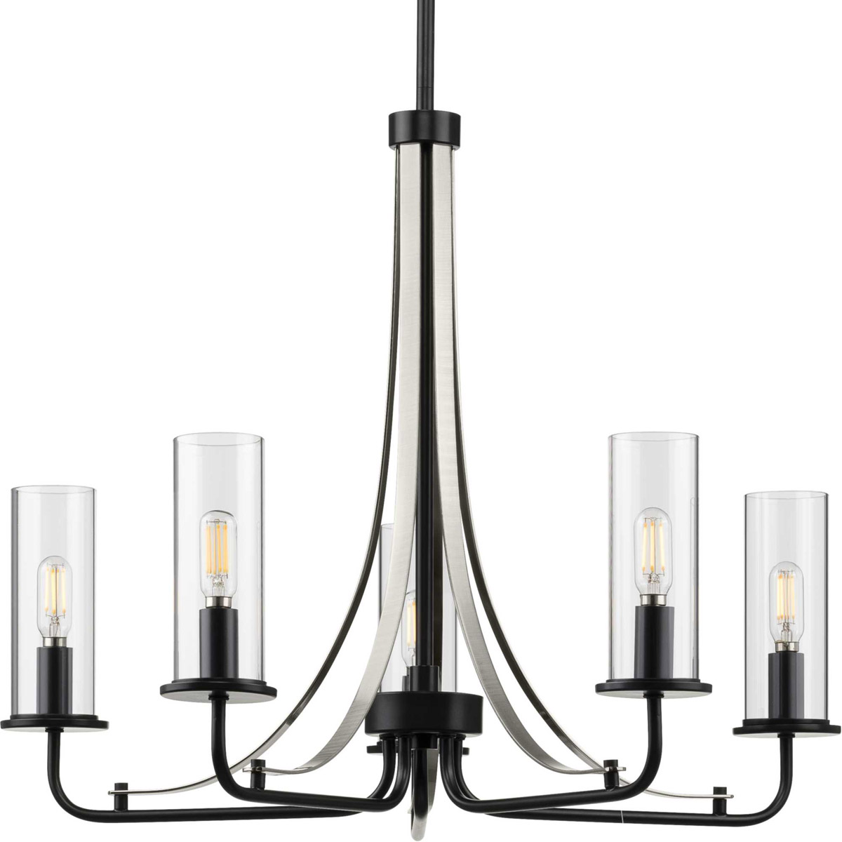 Riley 5 Light 24 inch Matte Black Chandelier Ceiling Light