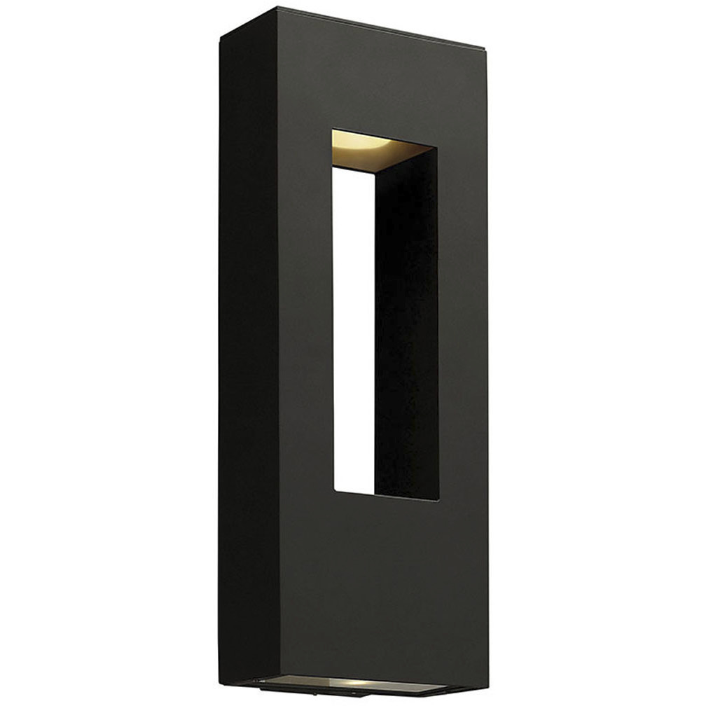 Atlantis LED 24 inch Satin Black Outdoor Wall Mount Lantern, Large