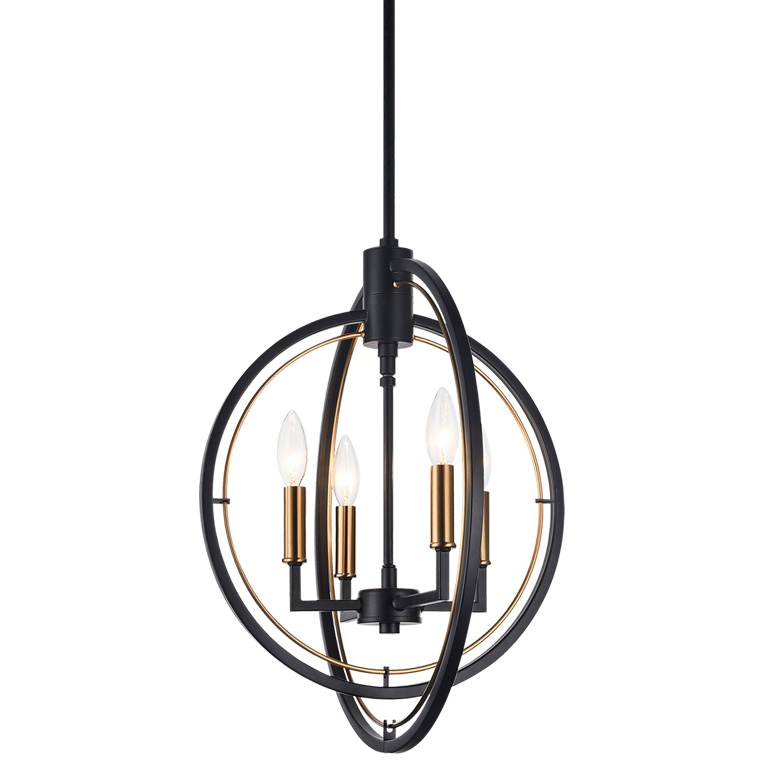 Matteo Lighting Odyssey 4 Light 19 inch Black Pendant Ceiling Light C78604BK - Open Box