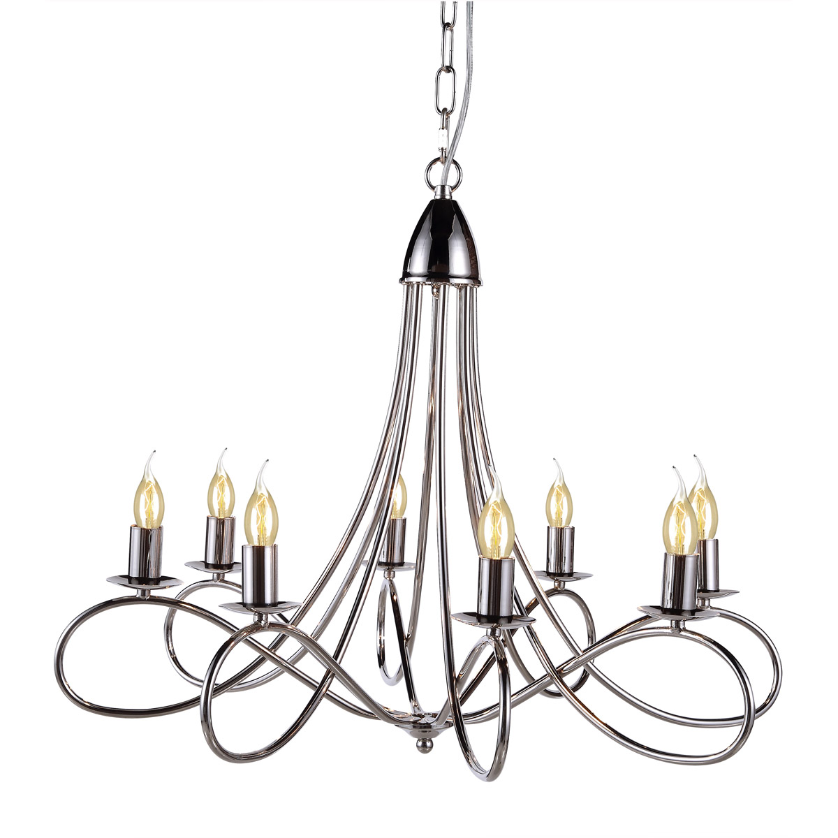Lyndon 8 Light 28 inch Polished Nickel Pendant Ceiling Light, Urban Classic