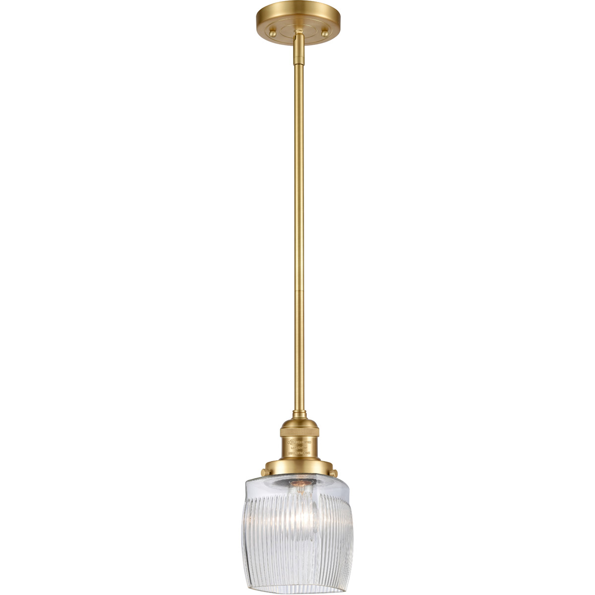 Franklin Restoration Colton LED 6 inch Satin Gold Mini Pendant Ceiling Light, Franklin Restoration