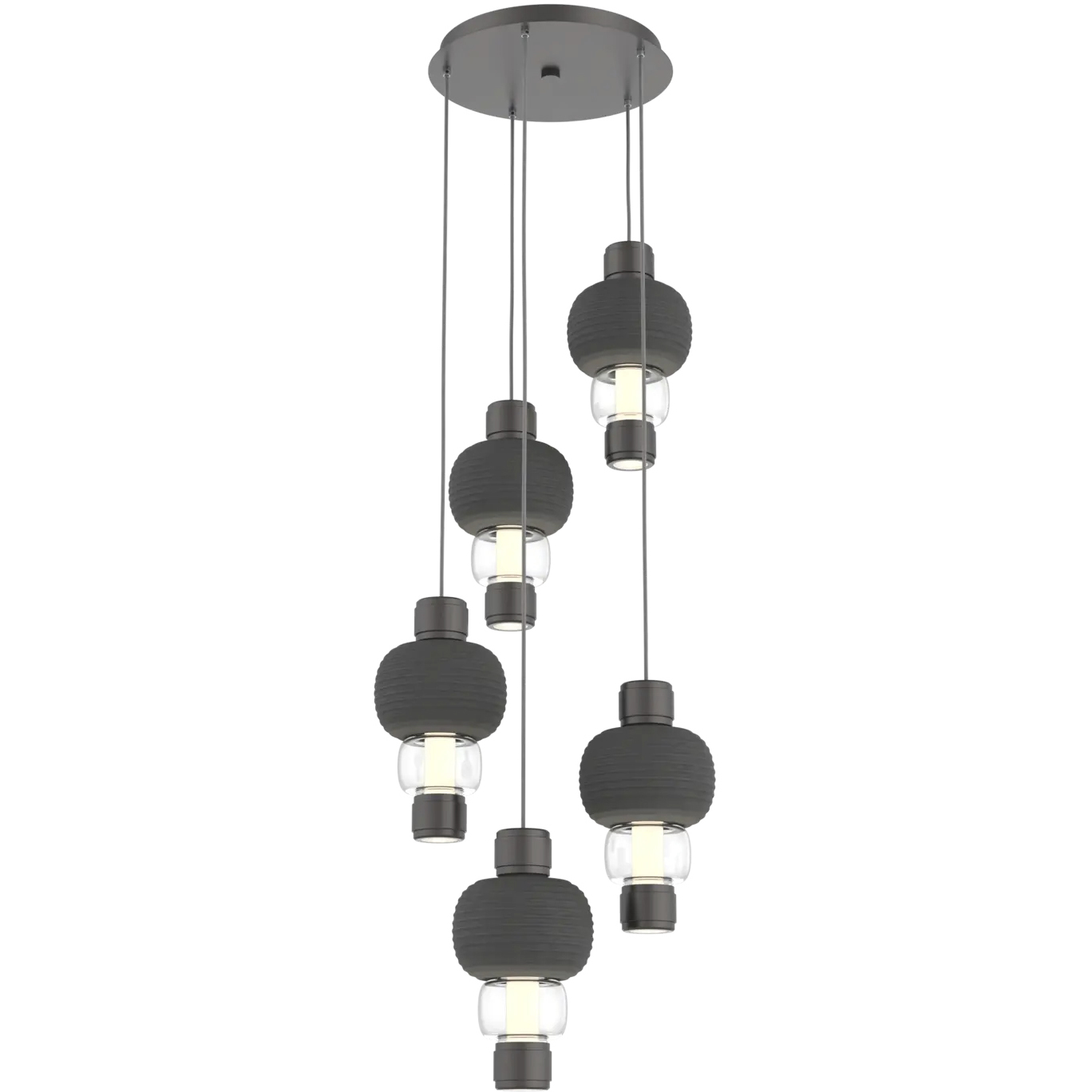 Torno Mandrel LED 20.5 inch Graphite with Charcoal Multi-Pendant Ceiling Light