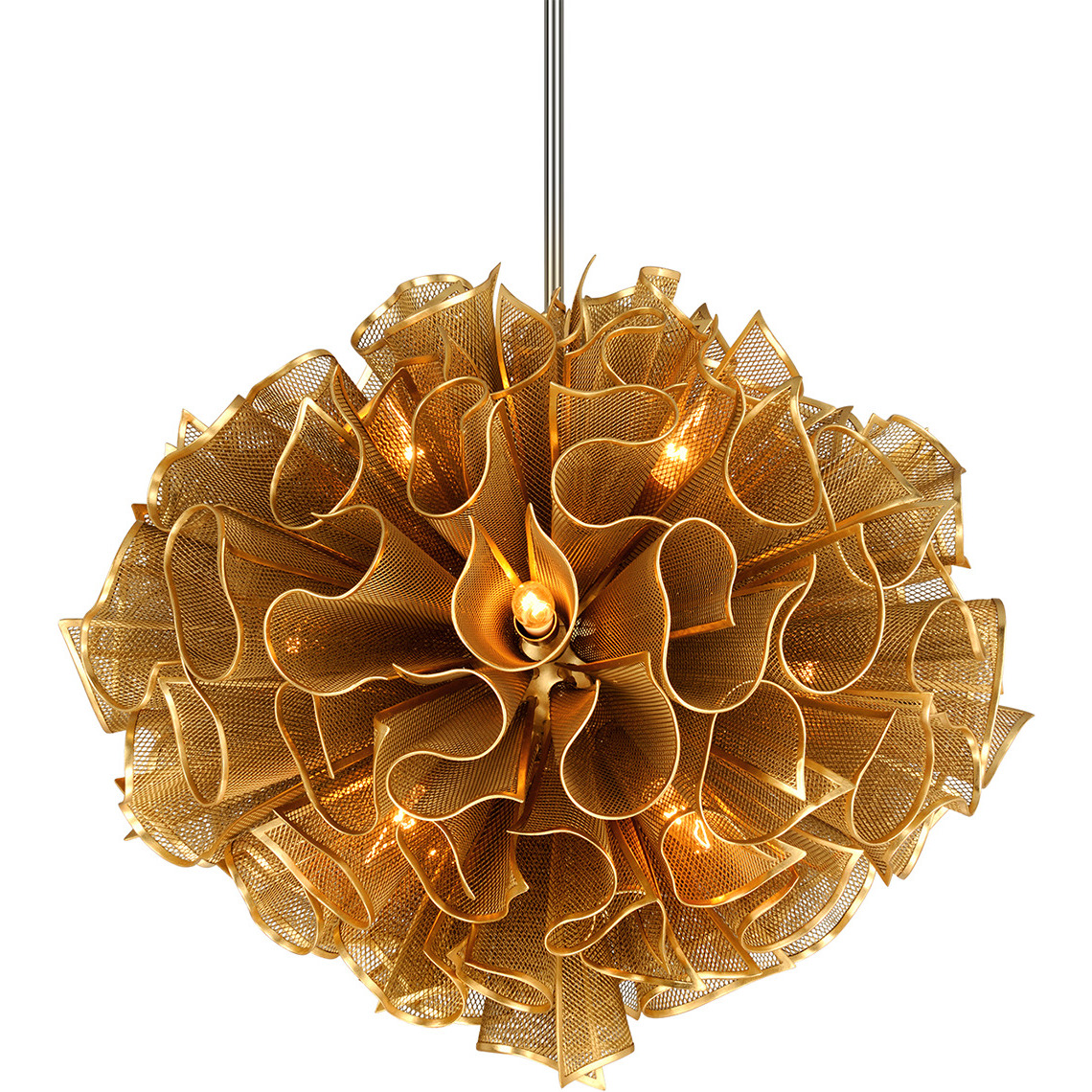 Pulse 12 Light 31 inch Gold Leaf Chandelier Ceiling Light