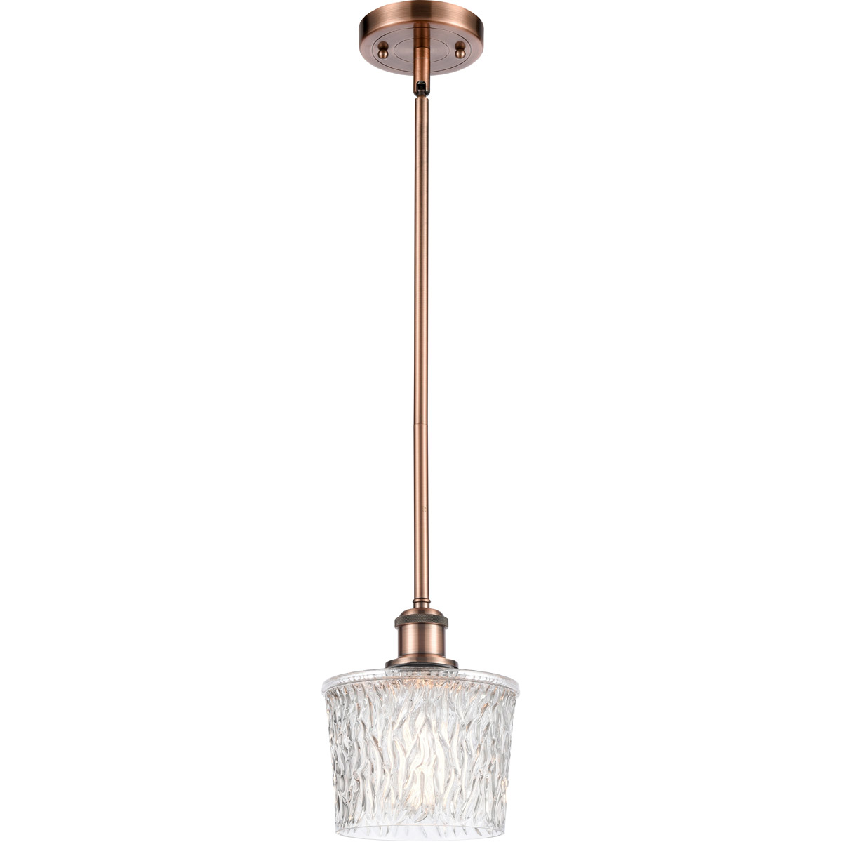 Ballston Niagra 1 Light 7 inch Antique Copper Pendant Ceiling Light, Ballston