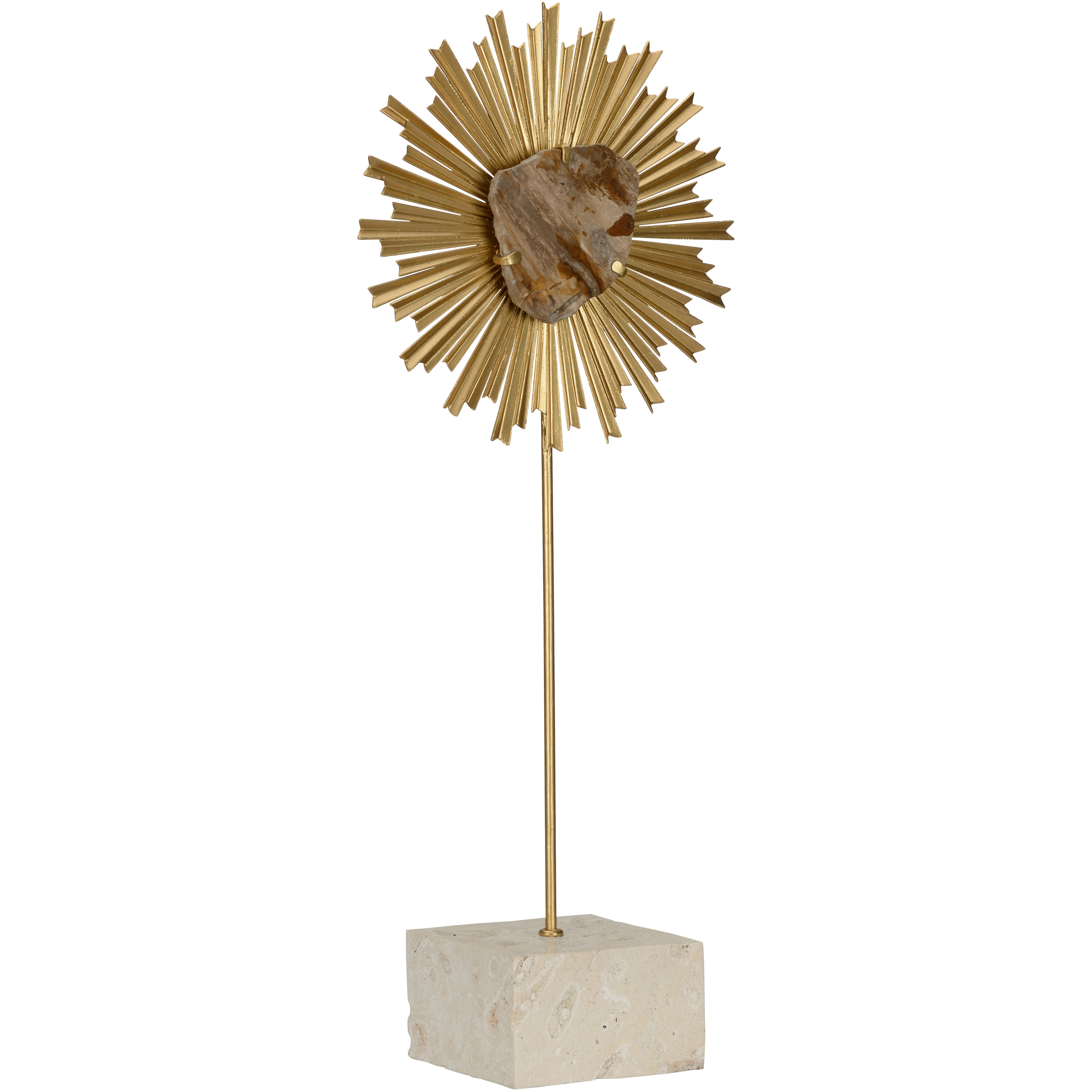 Sunburst White/Cream and Brown Decorative Object, Large