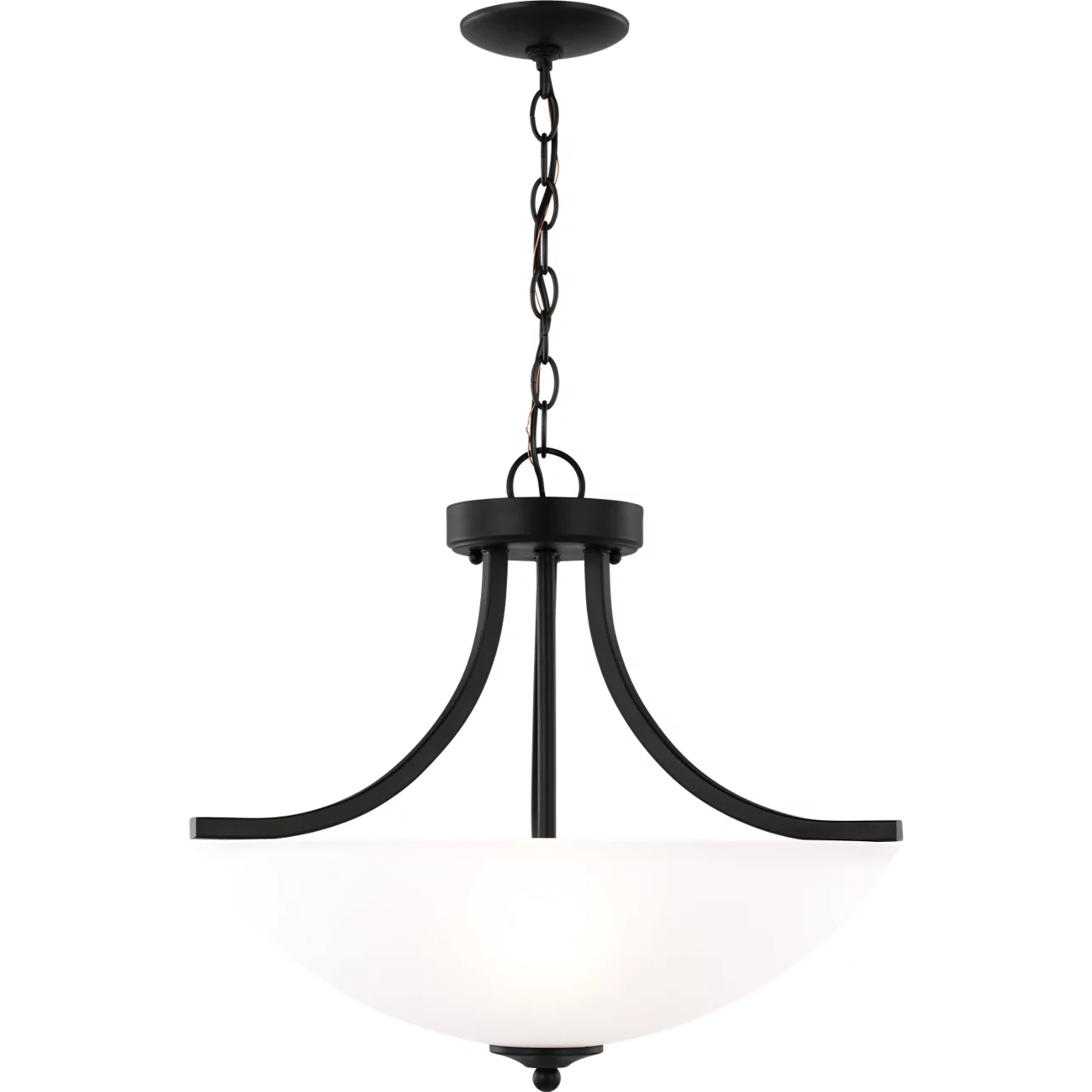 Geary 3 Light 18.63 inch Midnight Black Convertible Pendant Semi-Flush Ceiling Light