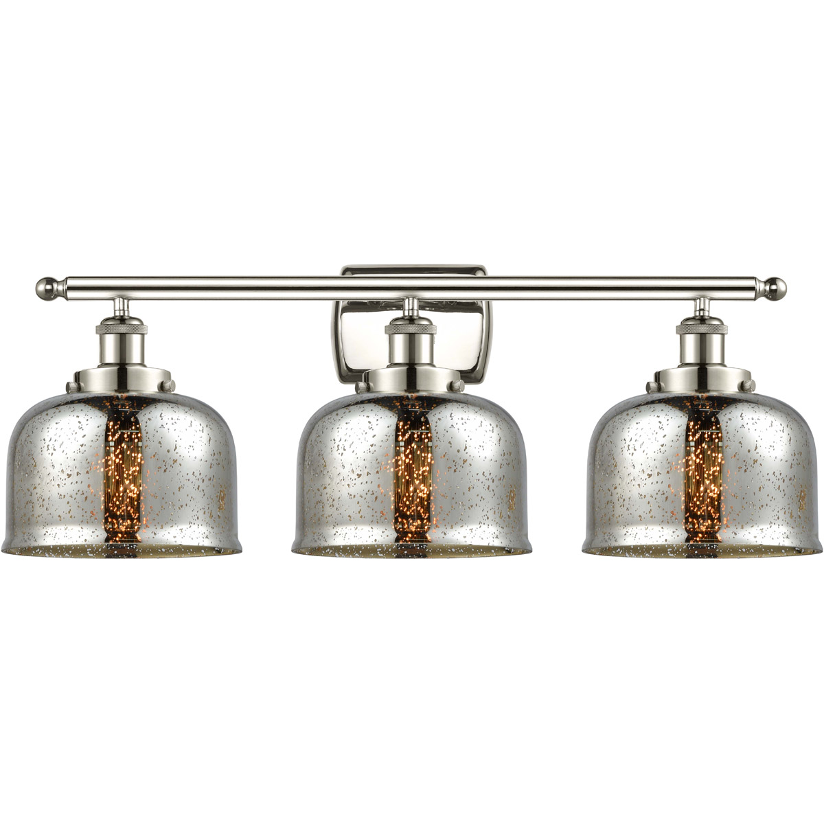 Ballston Bell LED 26 inch Polished Nickel Bath Vanity Light Wall Light in Silver Plated Mercury Glass