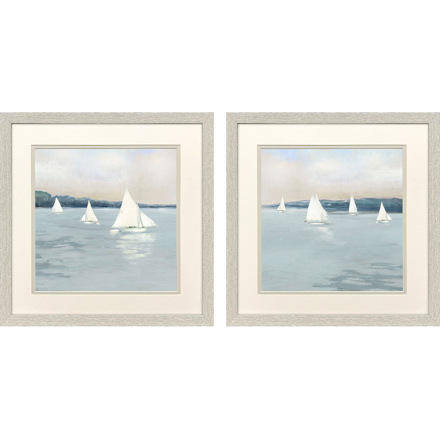 Sailing Scene Blue and White Framed Art, Propac
