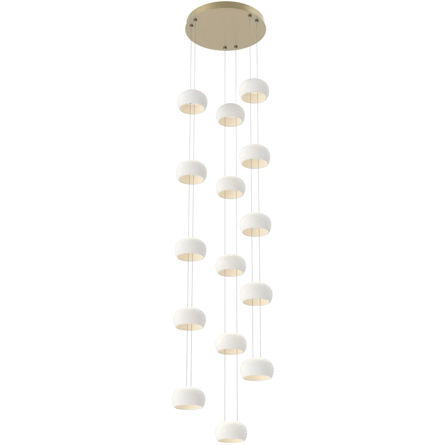 Torno LED 20 inch Gilded Brass with Chalk Stack Multi-Pendant Ceiling Light