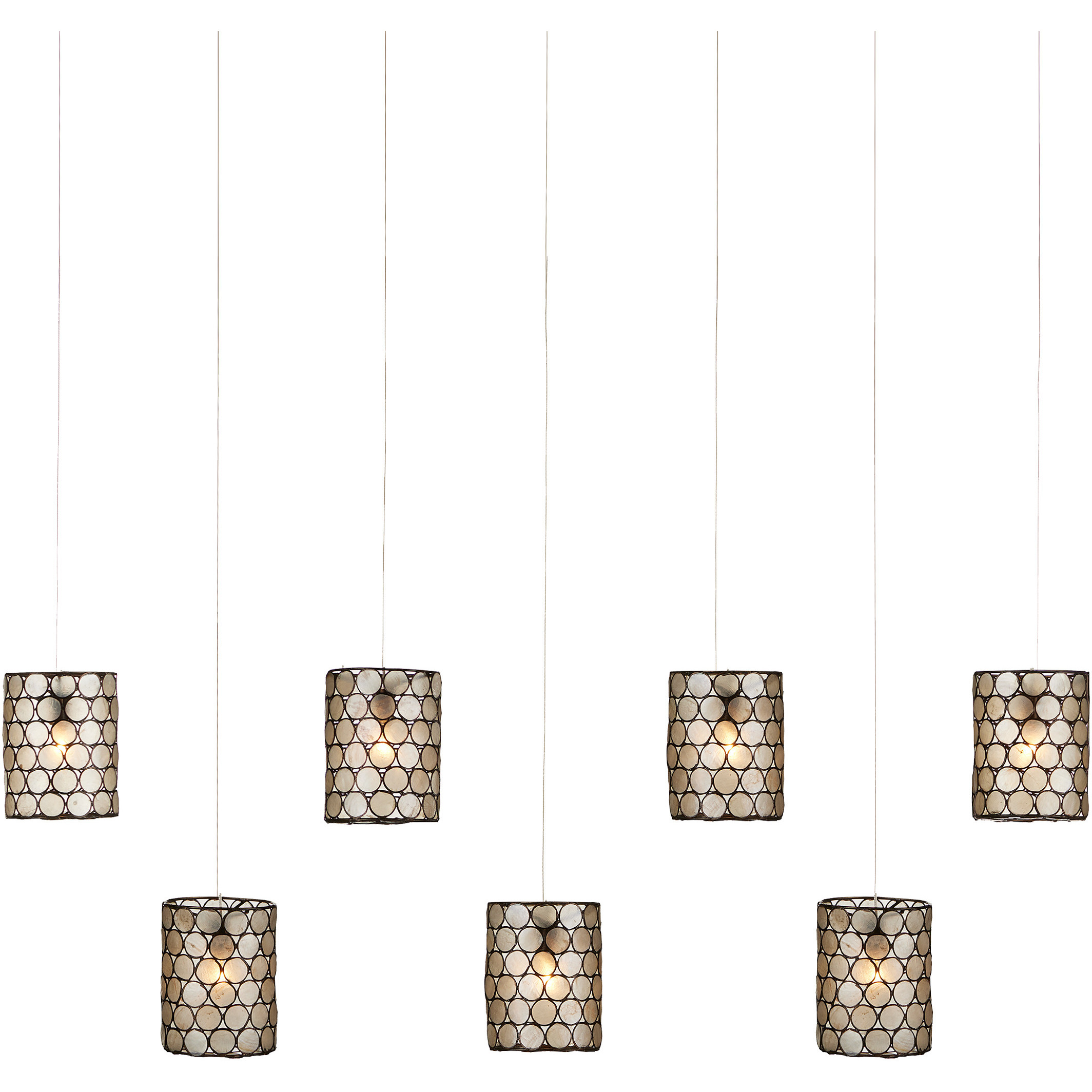 Regatta 7 Light 57 inch Silver Multi-Drop Linear Pendant Ceiling Light