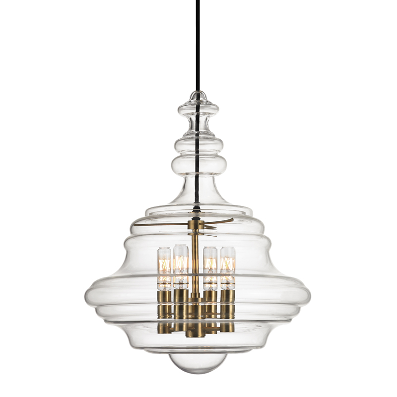 Washington 4 Light 15.5 inch Aged Brass Pendant Ceiling Light