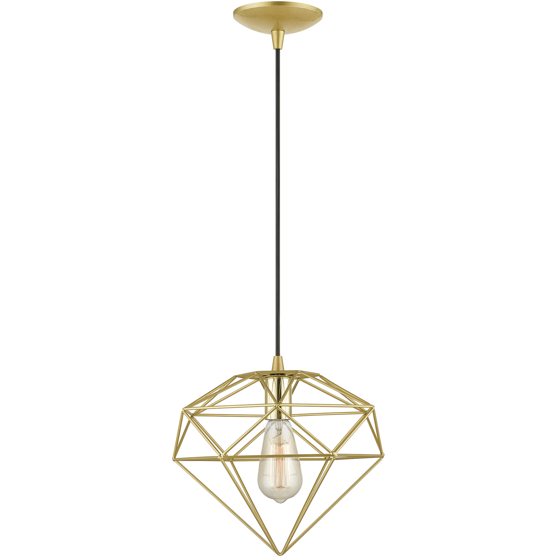 Knox 1 Light 10.5 inch Soft Gold with Polished Brass Accents Pendant Ceiling Light