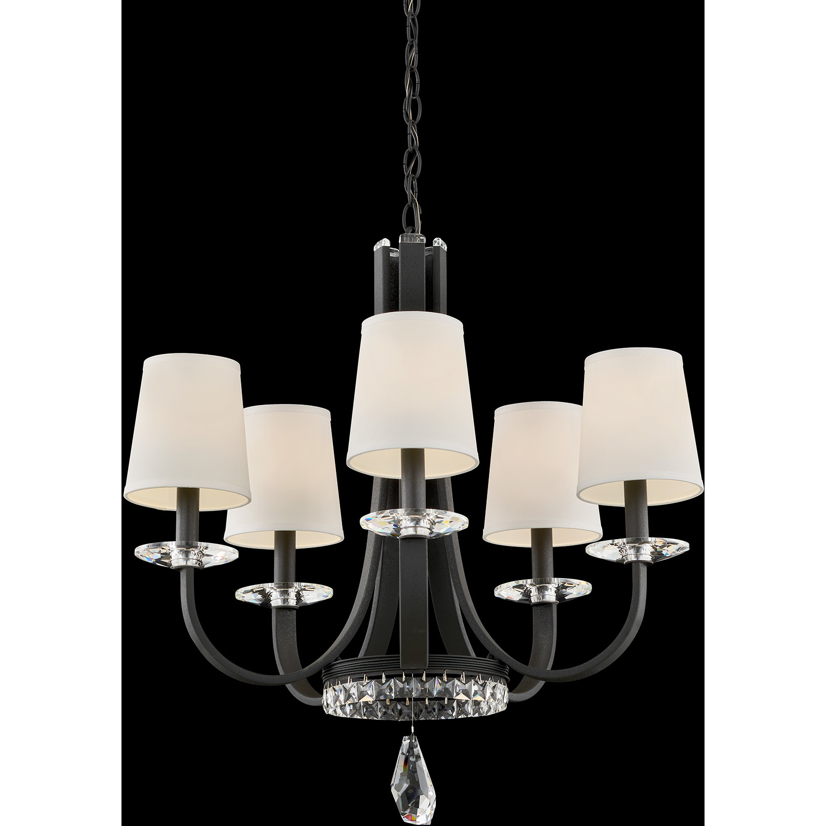 Signature Catalena 5 Light 24 inch Textured Bronze Chandelier Ceiling Light