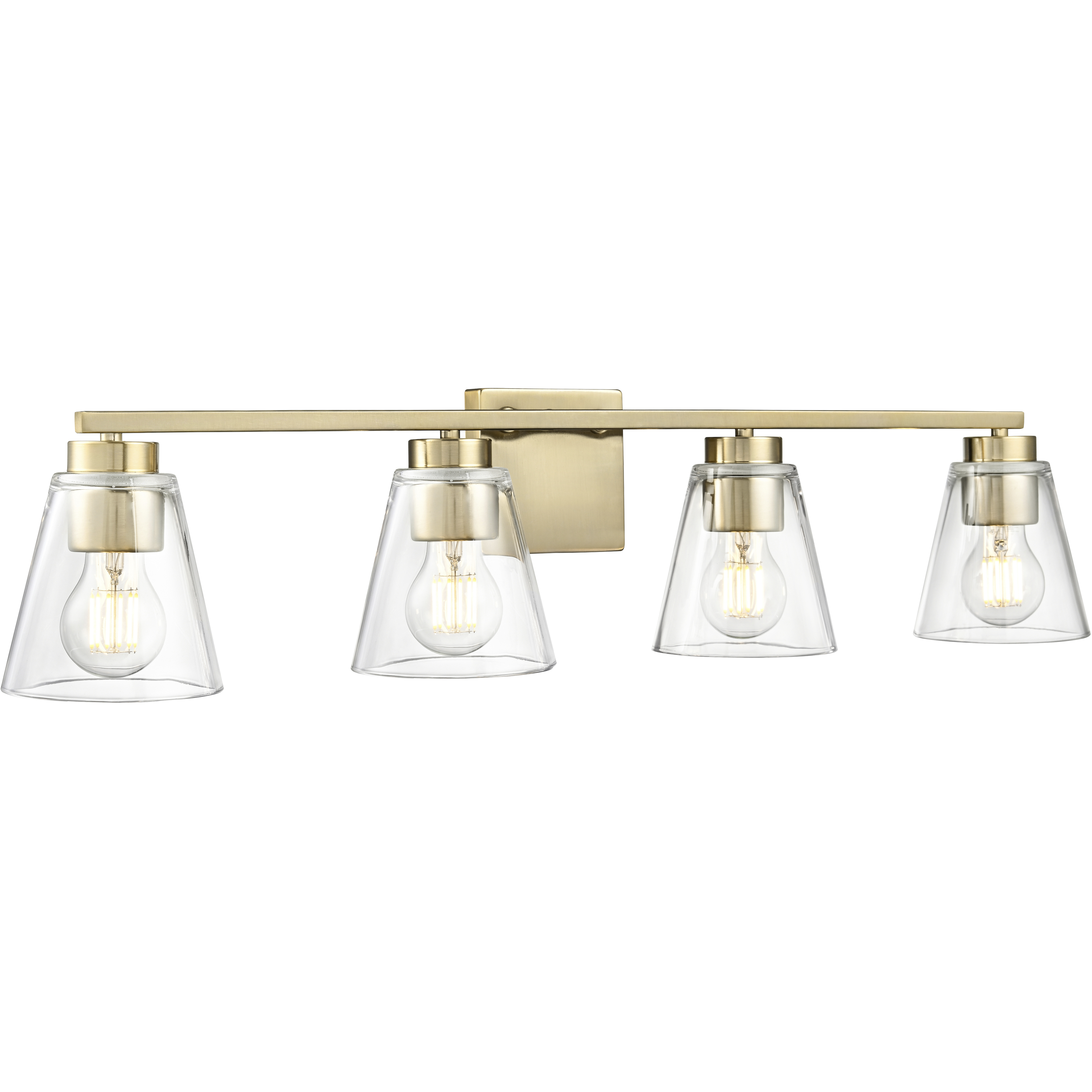 Strayhan 4 Light 31 inch Modern Gold Bathroom Vanity Light Wall Light