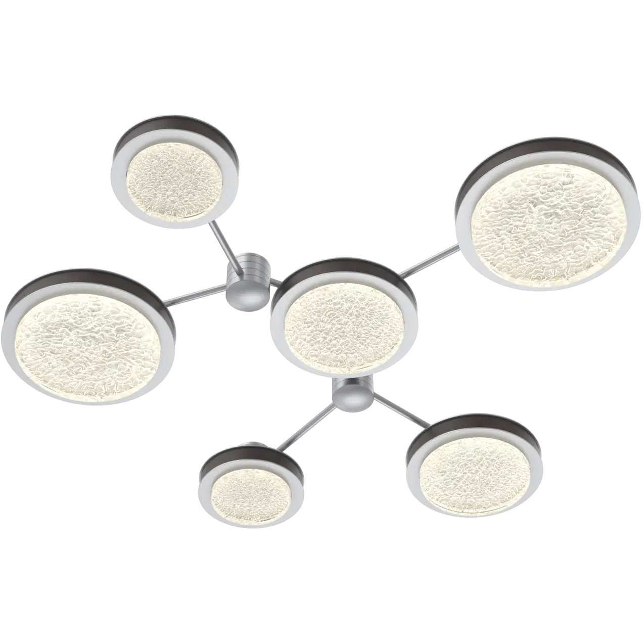 Iris LED 46 inch Classic Silver with Cocoa Sconce & Flush Mount Wall Light, Hub and Spoke