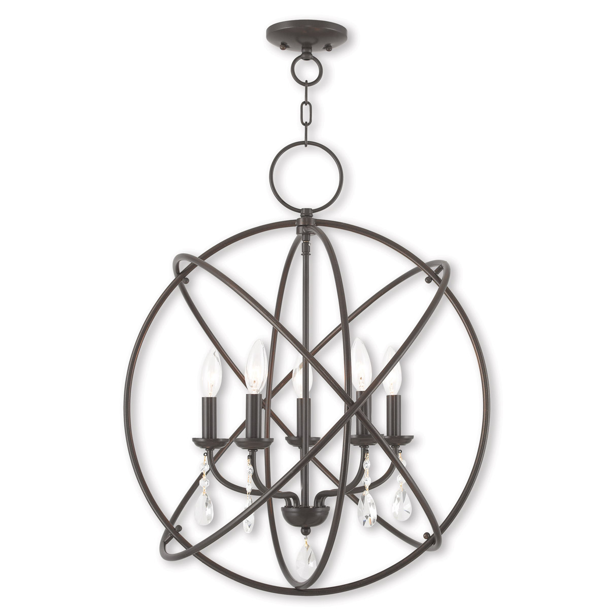 Aria 5 Light 22 inch English Bronze Chandelier Ceiling Light