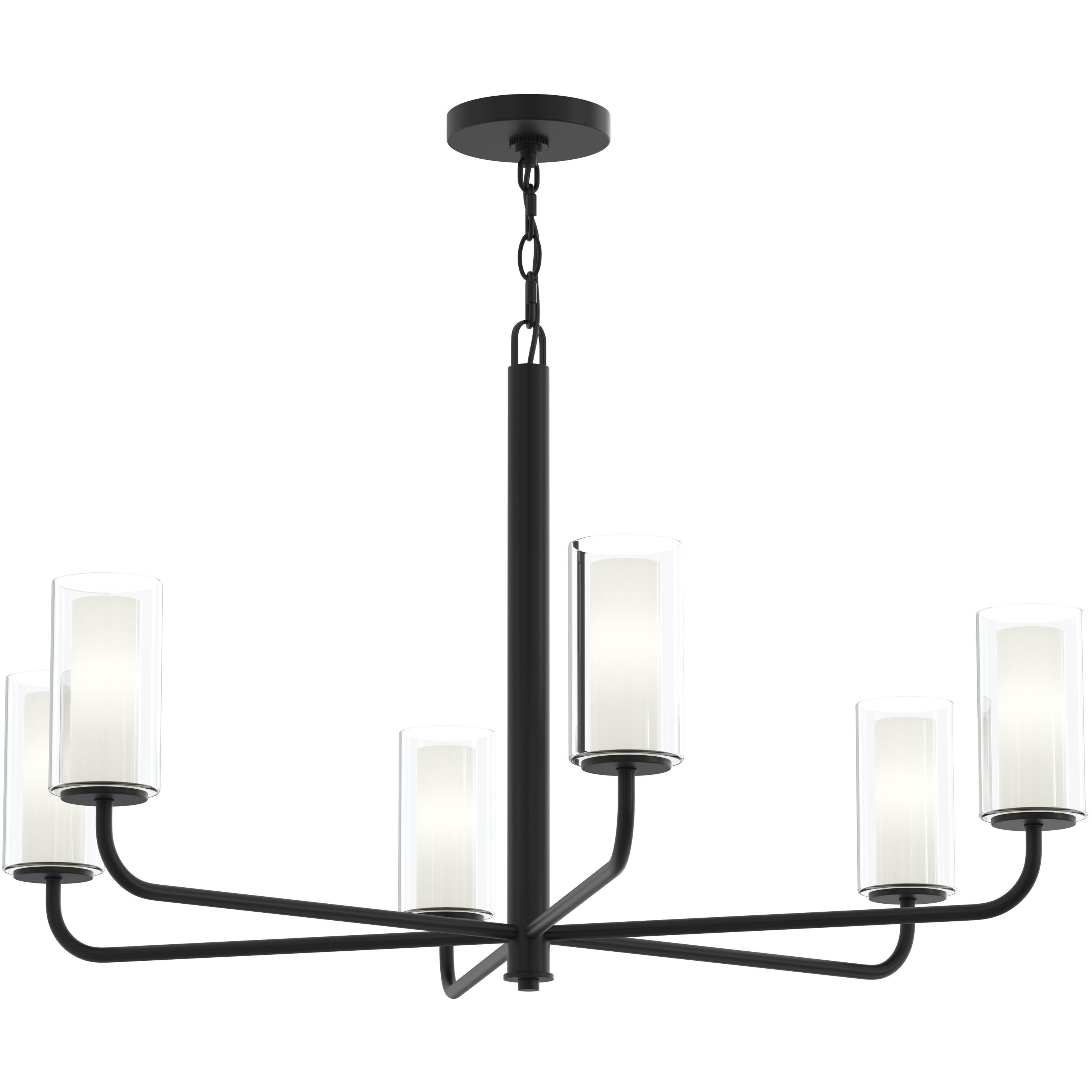 Mack 6 Light 34 inch Matte Black Chandelier Ceiling Light