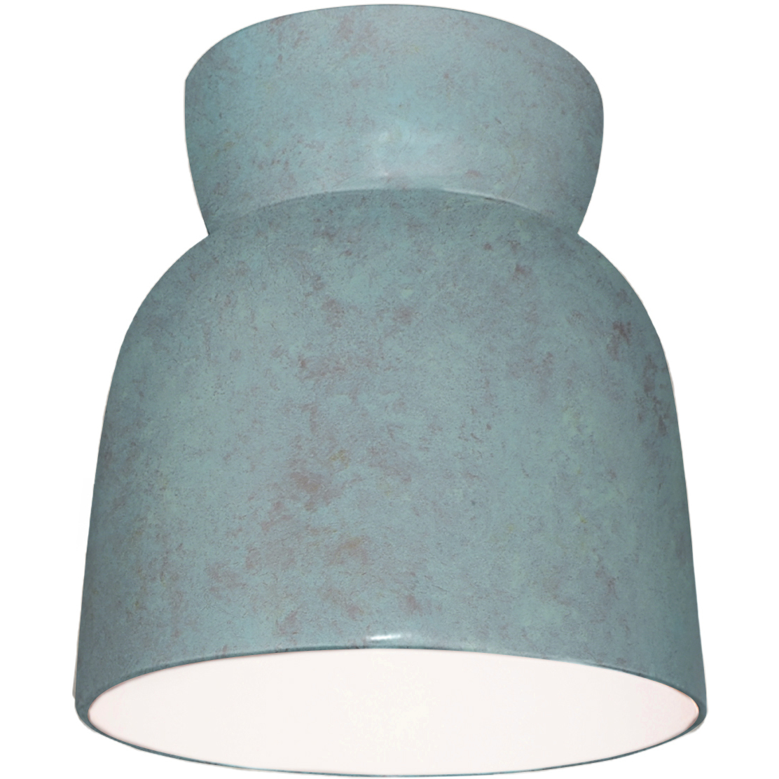 Radiance Collection - Hourglass 1 Light 7.5 inch Verde Patina Flush-Mount Ceiling Light in Replaceable Bulb, Form+Finish+Function
